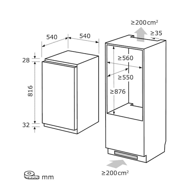 exquisit Einbaukühlschrank »EKS131-V-040E«, EKS131-V-040E, 88 cm hoch, 54 cm  breit bestellen