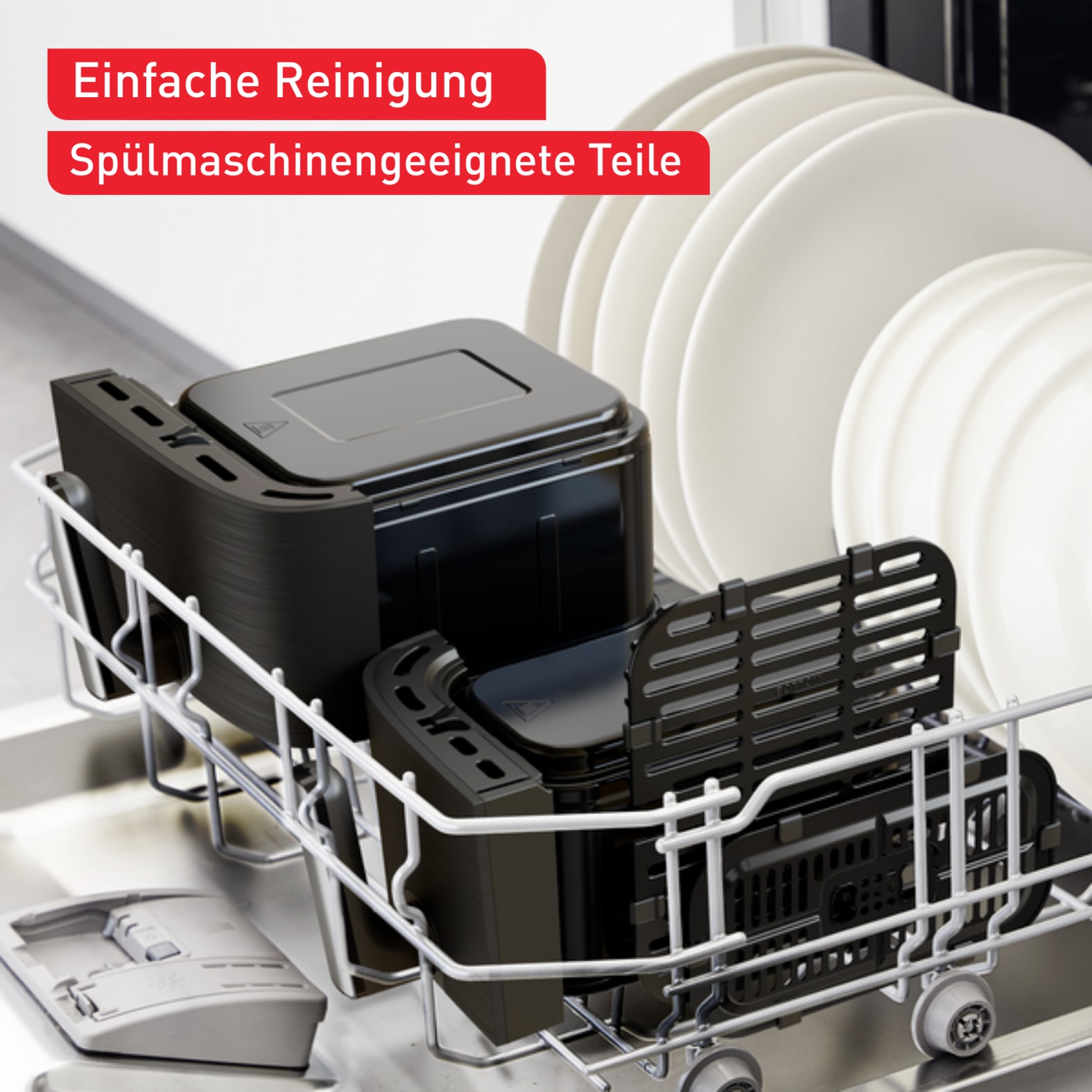 Tefal Heißluftfritteuse »EY905B Dual Easy Fry & Grill«, 2700 W, Doppelkammer Heissluftfritteuse, inkl. Hamburger Presse, EY905B
