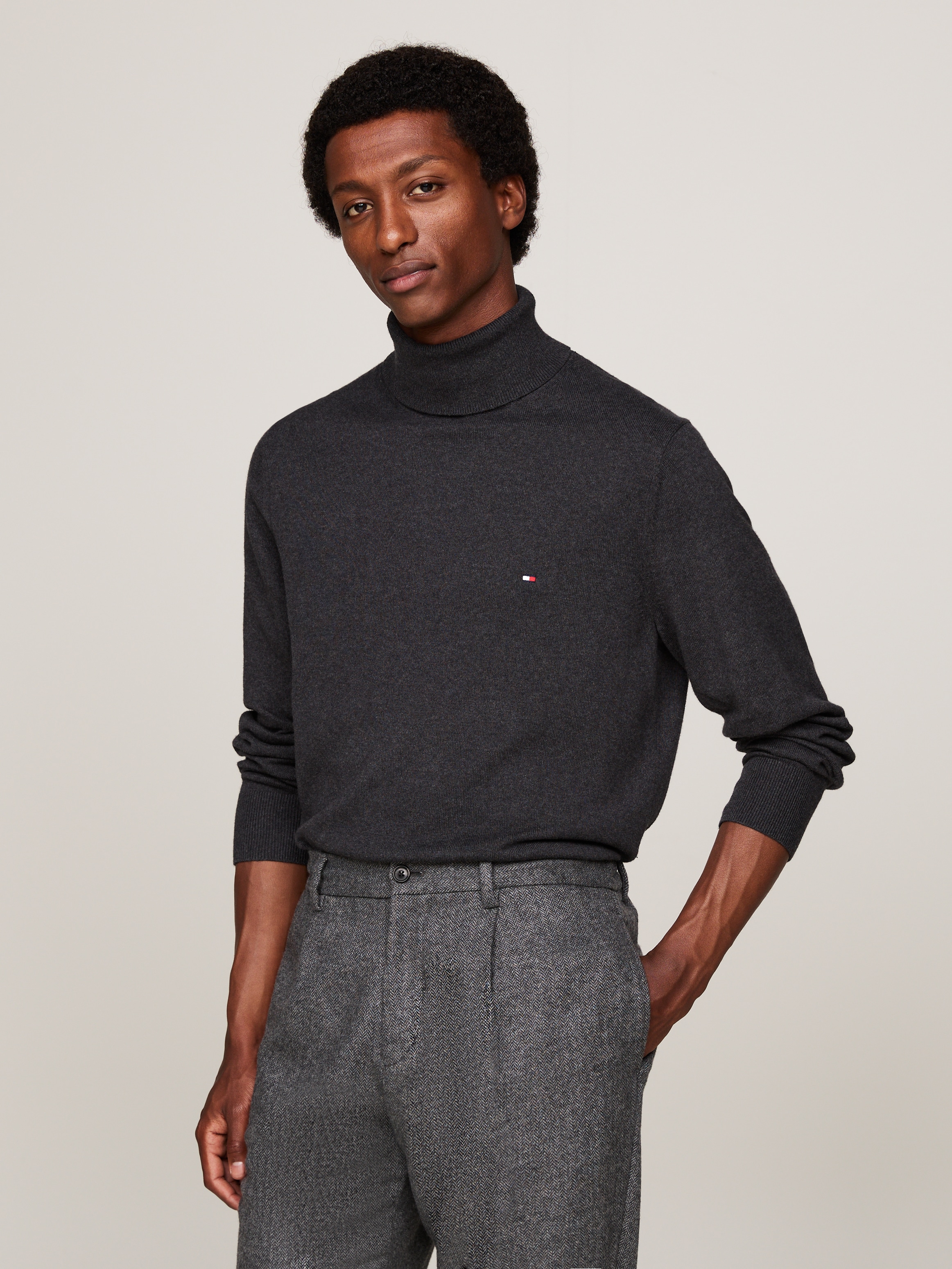 Tommy Hilfiger Rollkragenpullover »PIMA ORG CTN CASHMERE ROLL NECK«