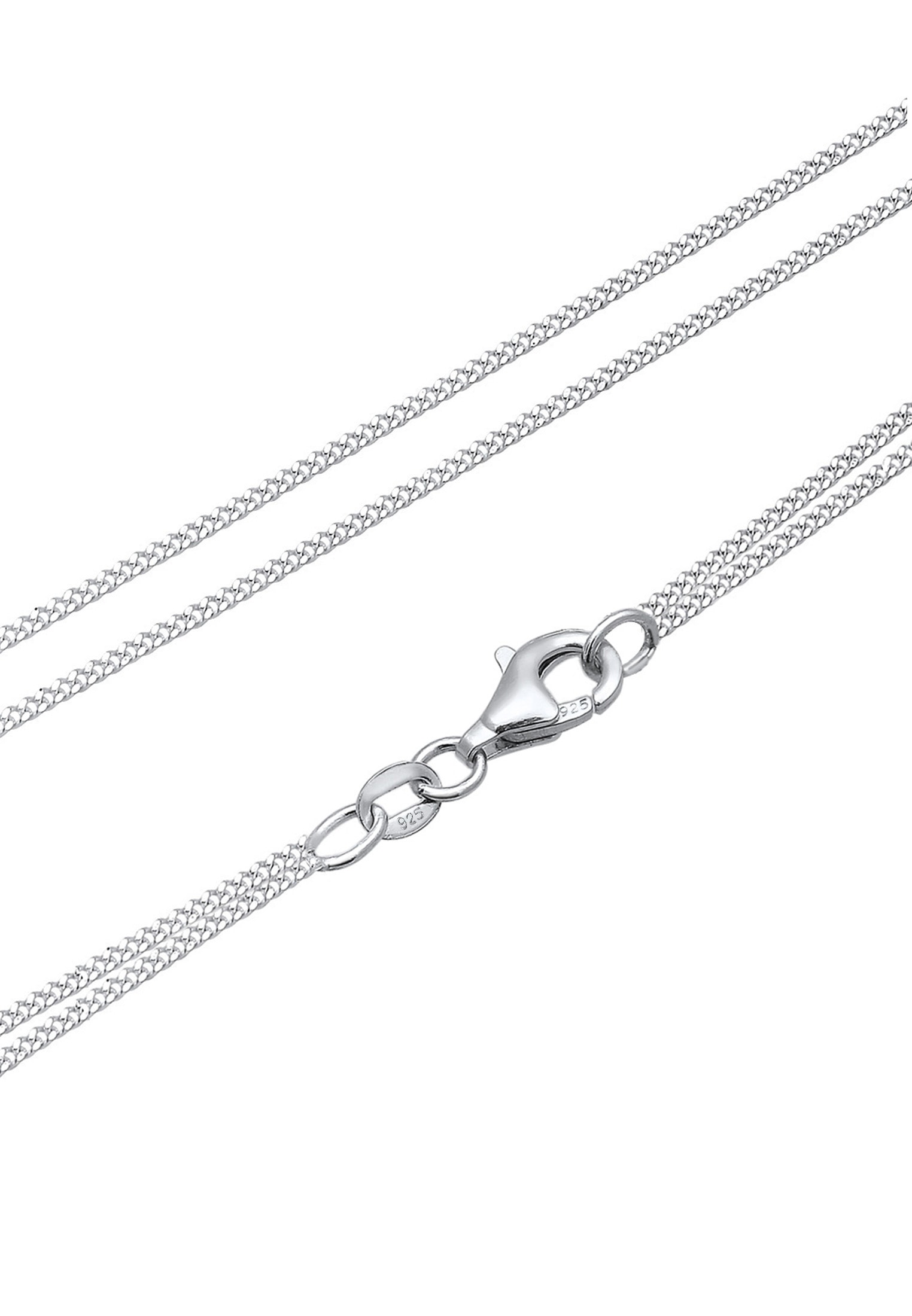 Elli Gliederkette »Layer Plättchen Glas Kristalle 925 Sterling Silver«