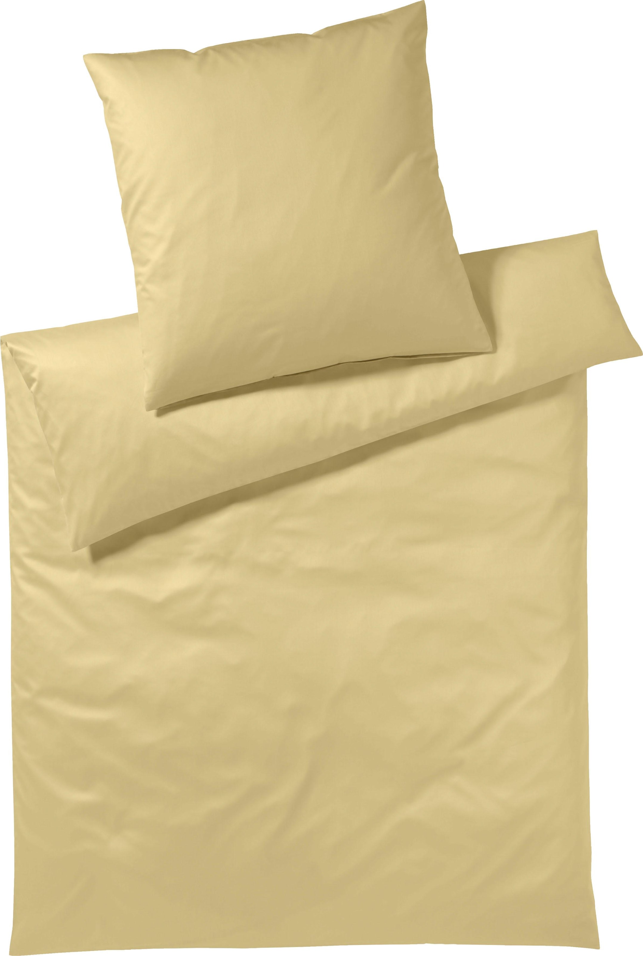 Yes for Bed Bettwäsche »Pure & Simple Uni in Gr. 135x200, 155x220 oder 200x200 cm«, Bettwäsche aus Baumwolle, zeitlose Bettwäsche mit seidigem Glanz