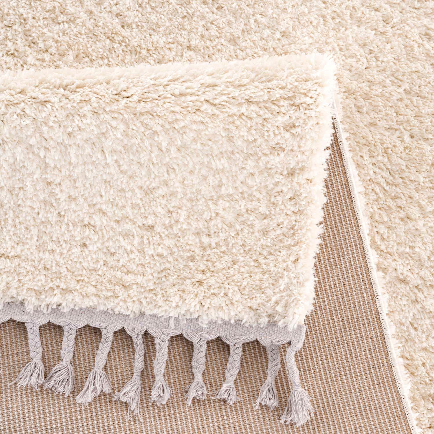 Carpet City Hochflor-Teppich »Pulpy 100«, rechteckig, 30 mm Höhe, Läufer, weich, mit Fransen, uni, viele Größen, Wohnzimmer, Schafzimmer