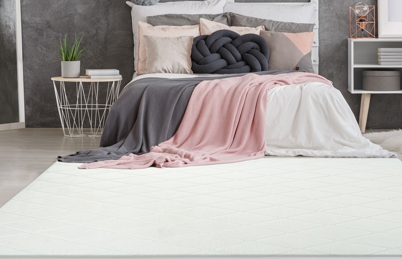 calo-deluxe Teppich »Jardan-2000«, rechteckig, 20 mm Höhe, besonders weich durch Microfaser, Rauten-Design