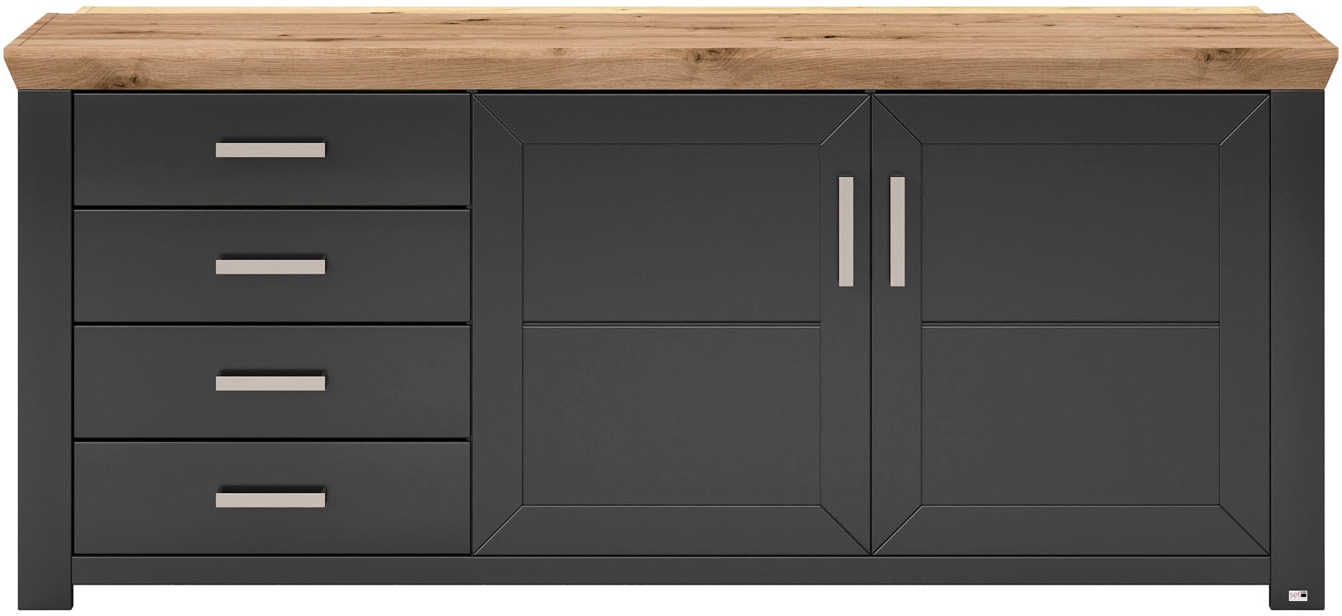 set one by Musterring Sideboard »York«, Typ 51, mit viel Stauraum, Bügelgriff silber, B 184 x H 79 cm