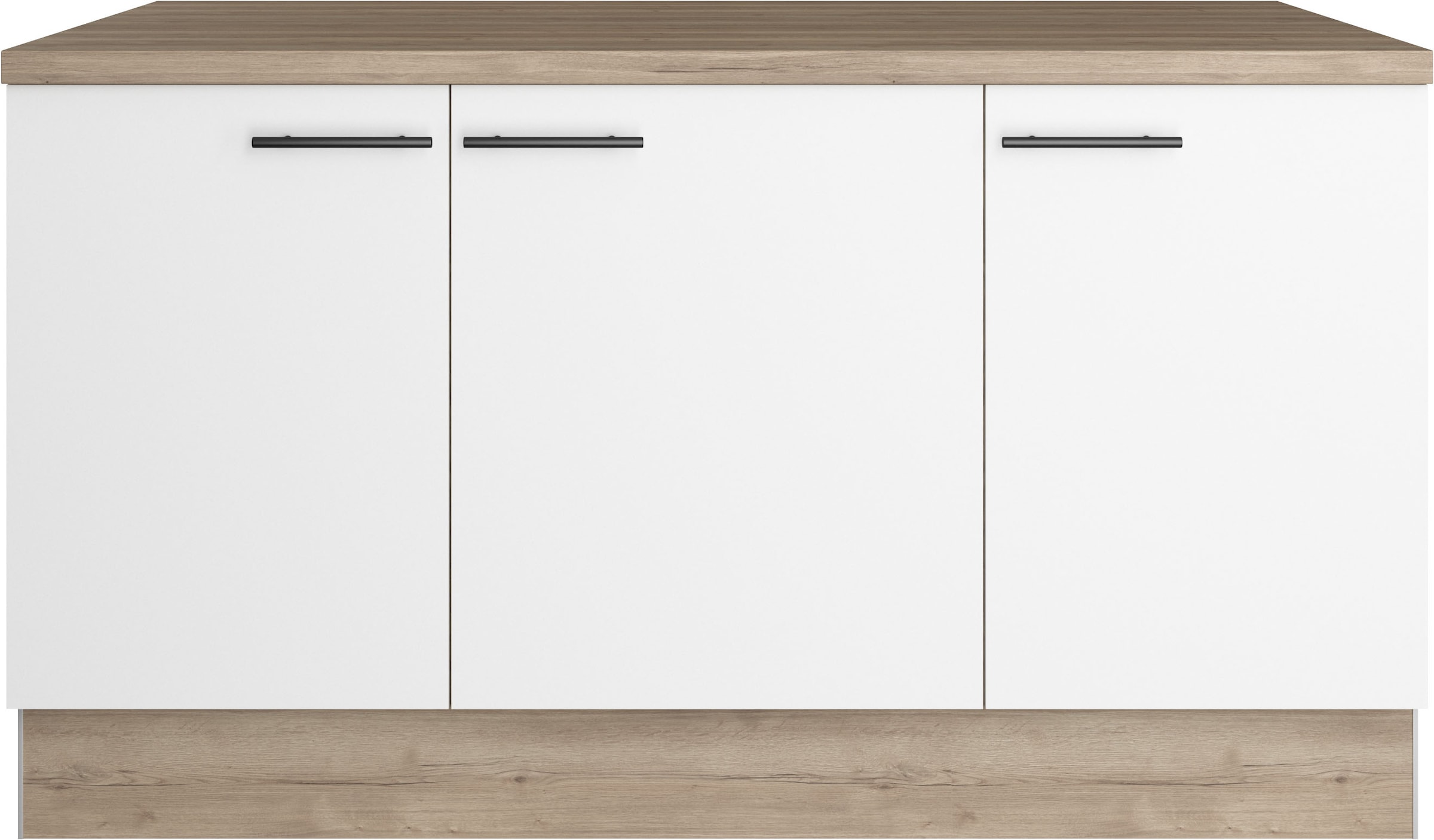 OPTIFIT Kücheninsel Breite 161 cm, Soft-Close, höhenverstellbare Füße, Metallgriffe