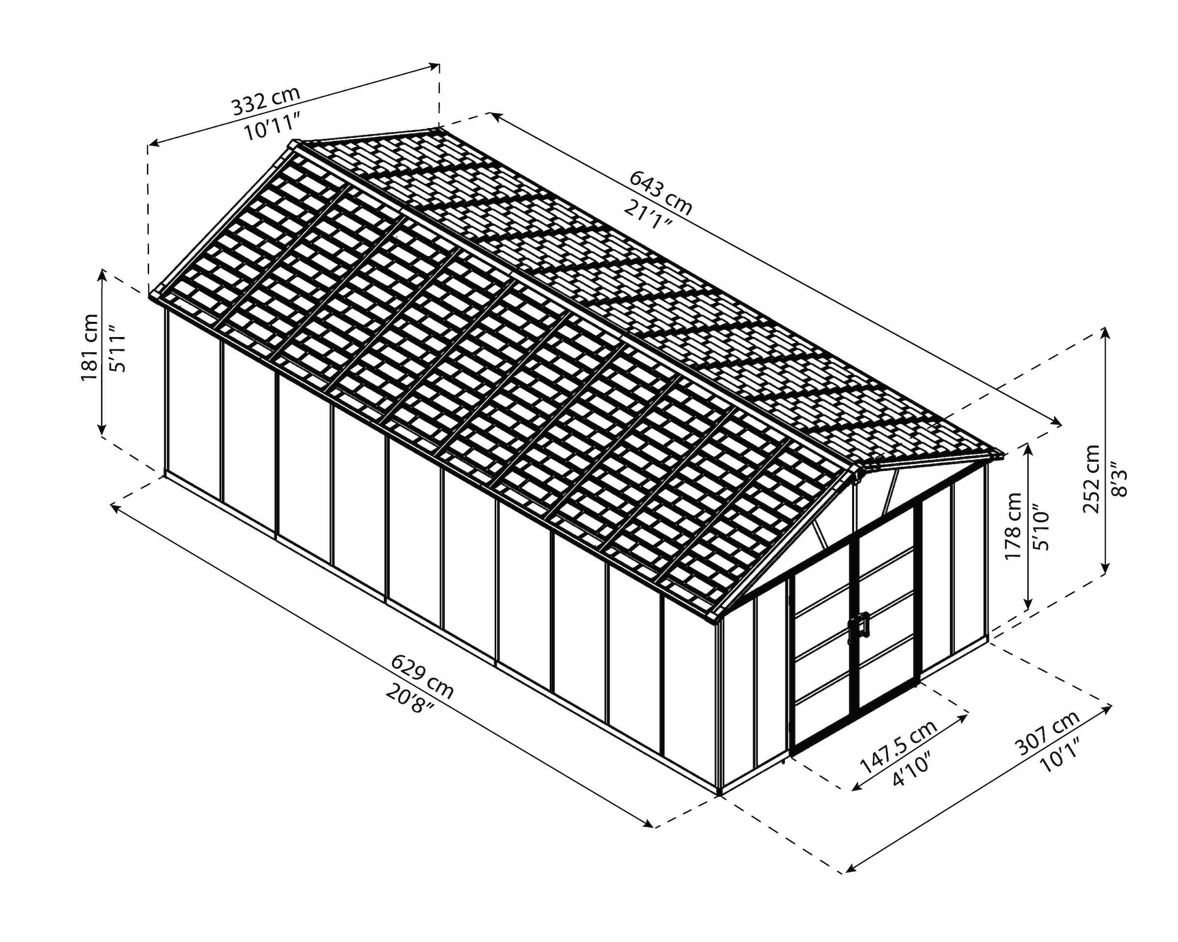 Palram - Canopia Gerätehaus »Yukon«, mit lebenslang widerstandsfähigen Wandpaneelen
