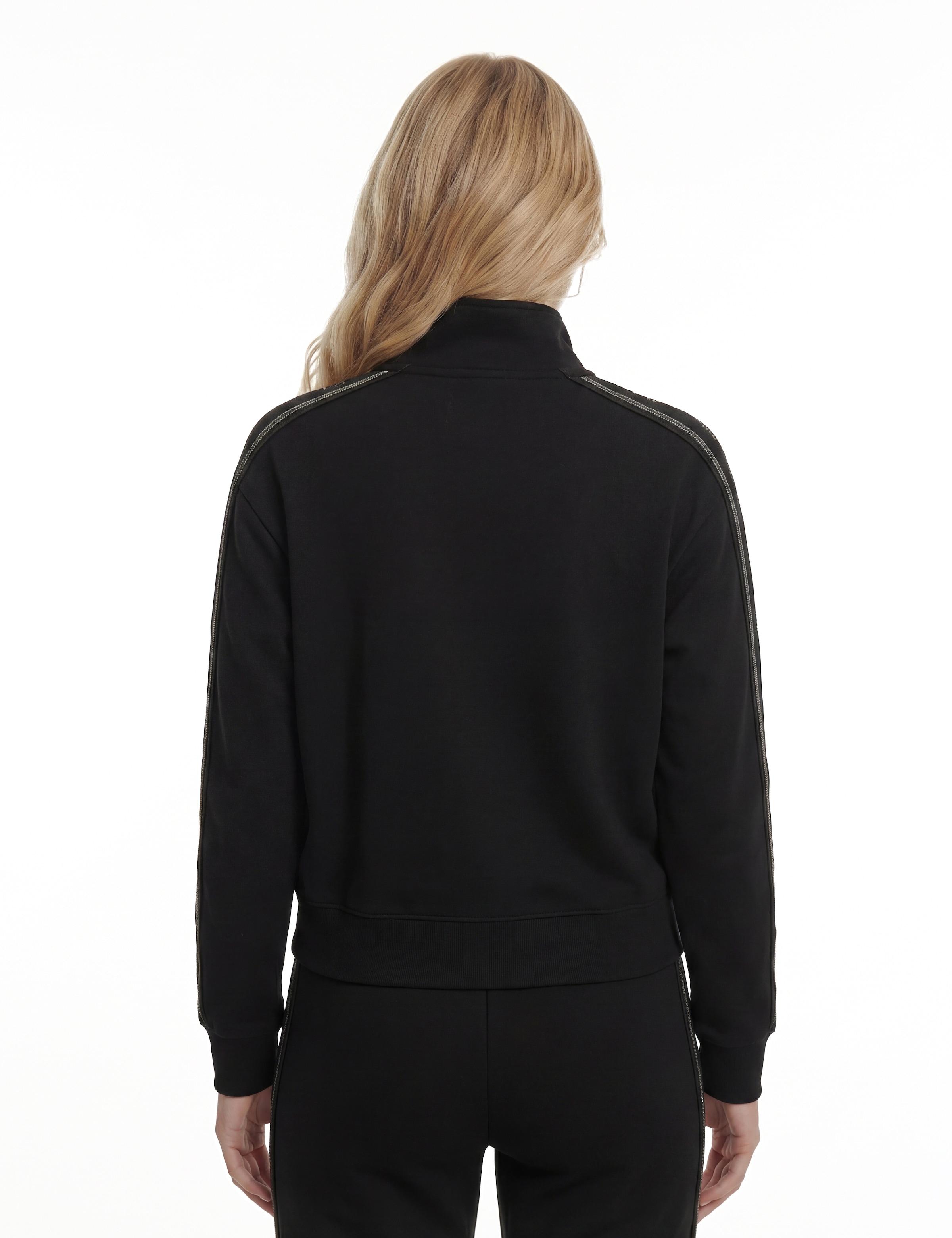 Guess Sweatjacke »OCTAVIA HIGH NECK FULL-ZIP« mit Strass-Steinen, Stehkragen