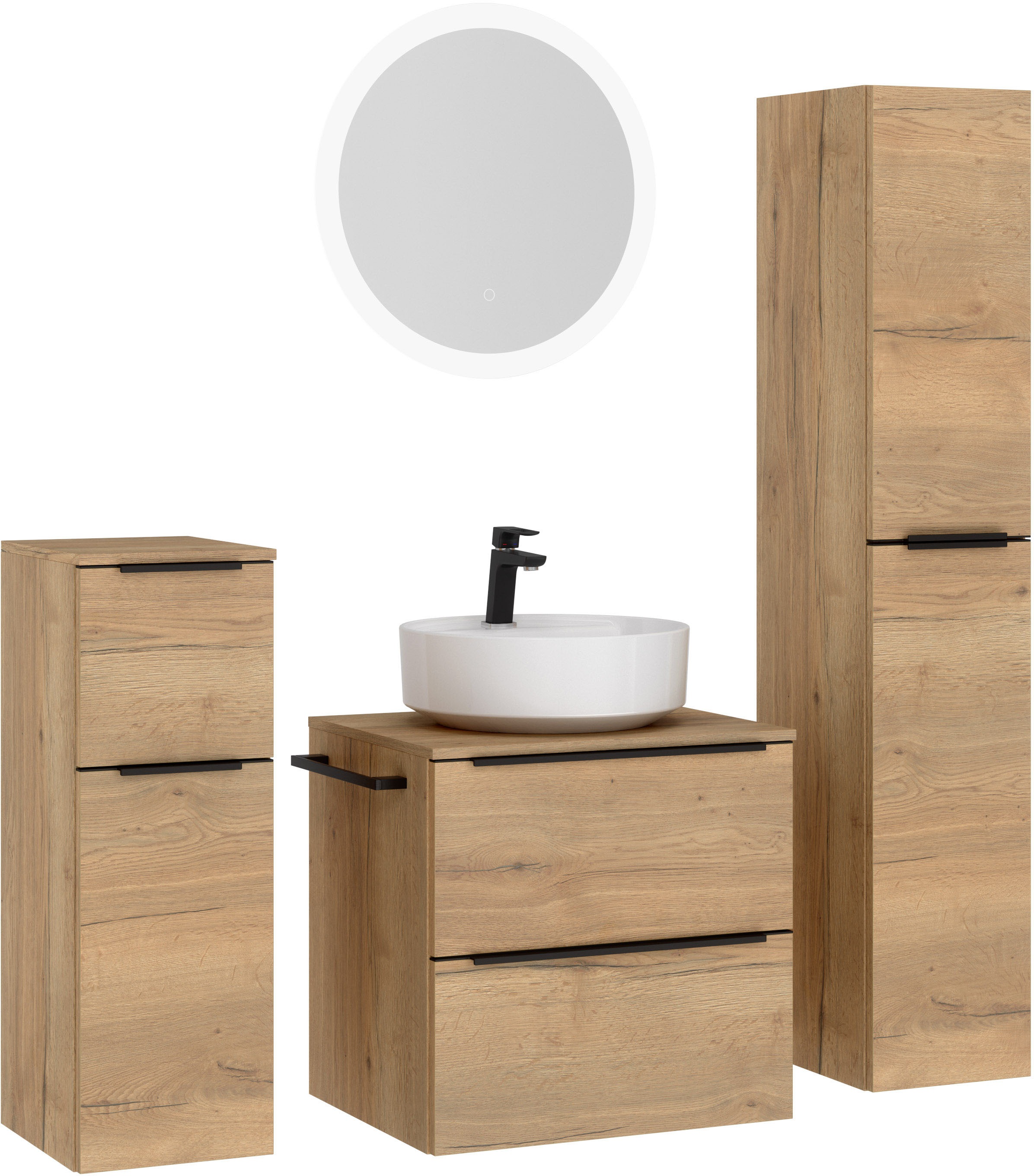 nobilia® Badmöbel-Set »Alvene« vormontiert, mit Soft-Close, 4 Stk. tlg. günstig online kaufen