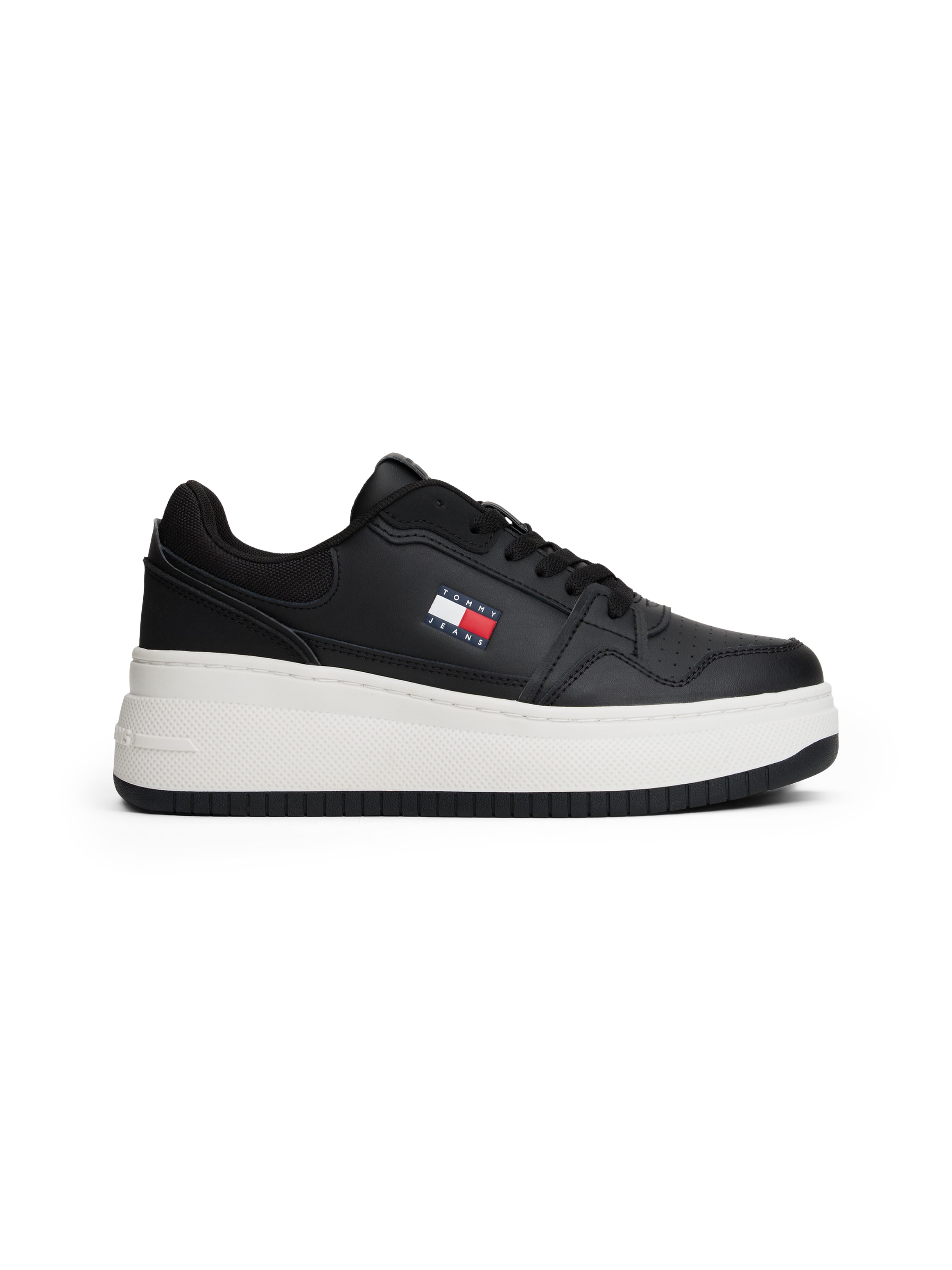 Tommy Jeans Keilsneaker »TJW RETRO BASKET FLATFORM«  , Plateau, Freizeitschuh, Schnürschuh, mit Lochmuster, im Basket-Look