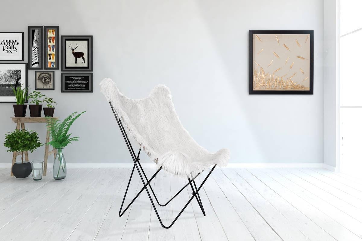 Kayoom Stuhl »Schmetterling-Stuhl Lynn 110, weicher Bezug aus Kunstfell«, 1 St., teilweise handgefertigt, für ungezwungenes Sitzen