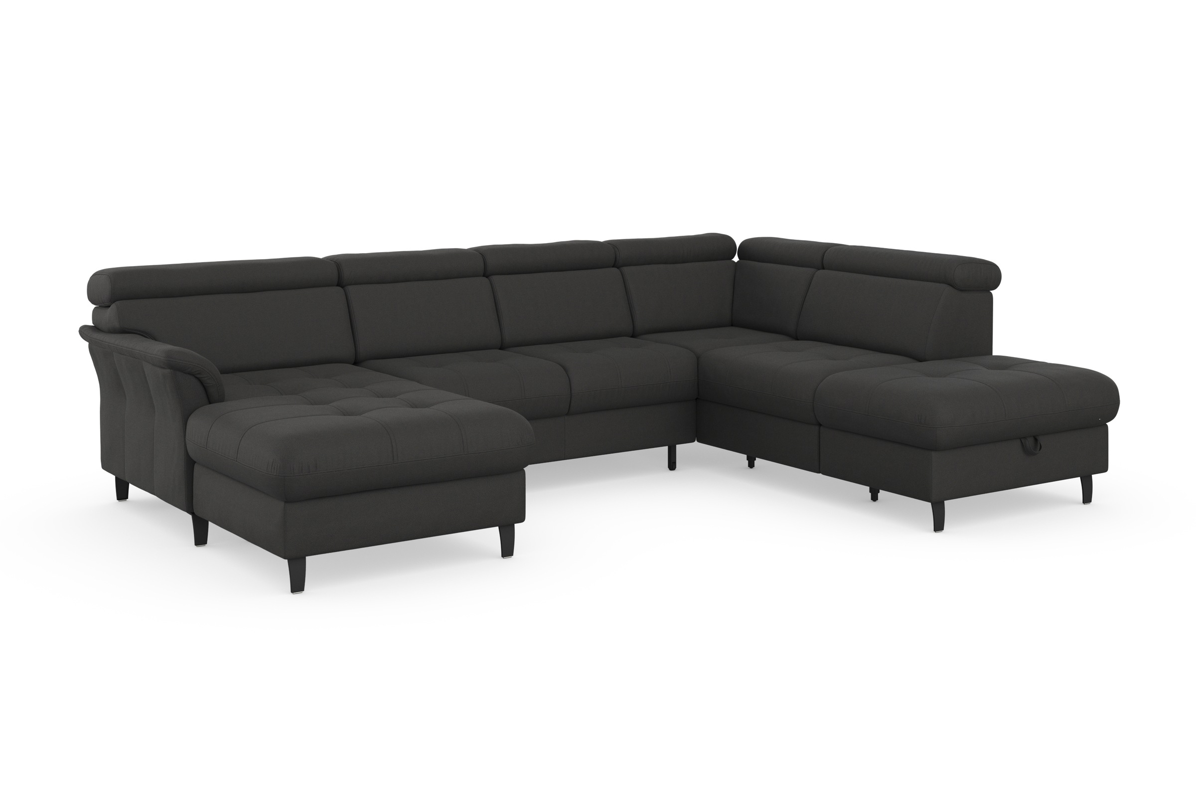 sit&more Wohnlandschaft »Marano U-Form«, inklusive Kopfteilverstellung, wahlweise mit Bettfunktion, Bettkasten