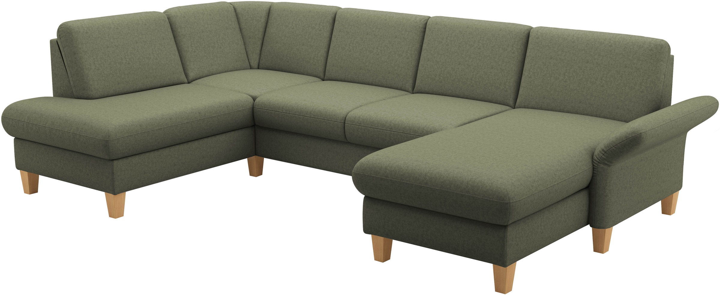 Home affaire Wohnlandschaft »Rochelle, U-Form«, optional mit Armteilverstellung, mit Bettfunktion & Bettkasten