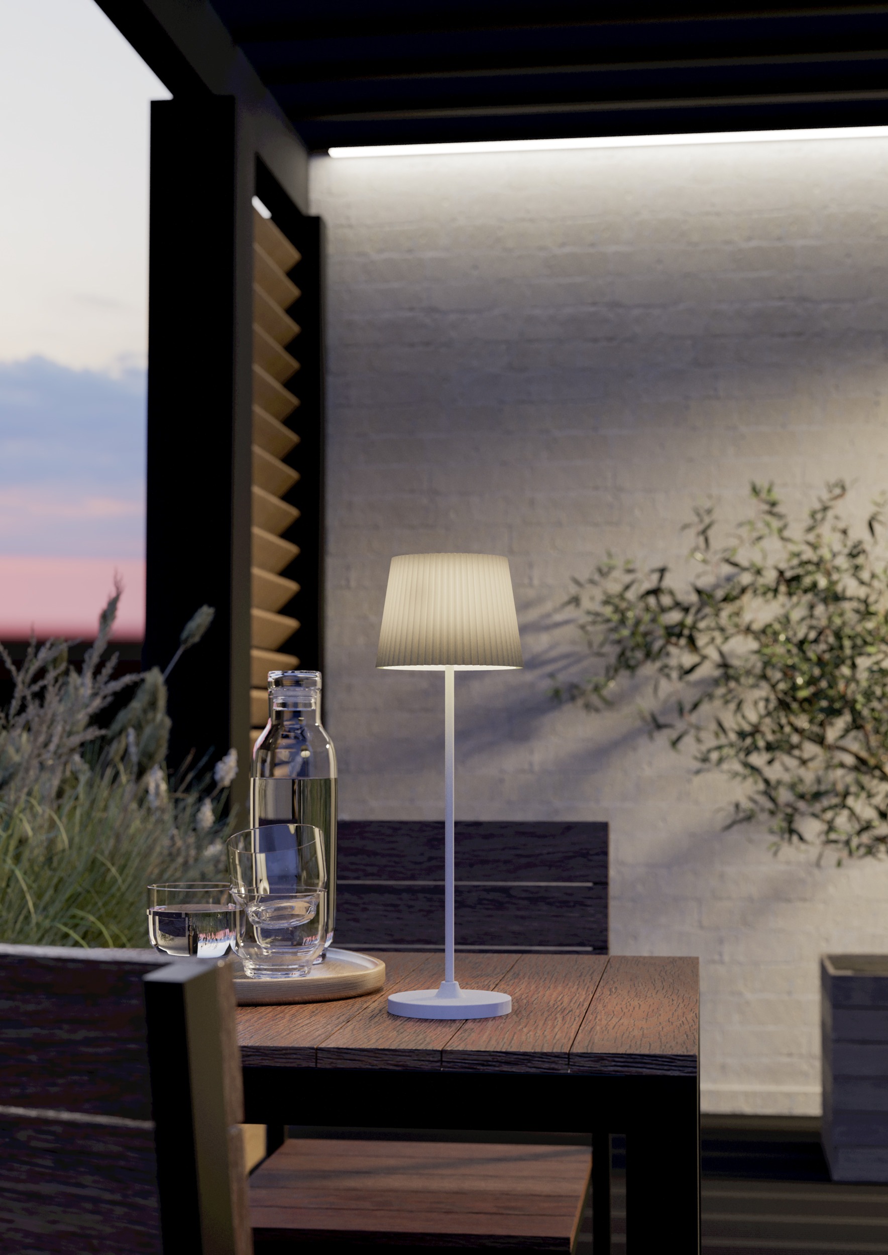 EGLO Tischleuchte »LEONERO Tischlampe - Stahl - LED - 3,8W - IP20« LED-Modul 1 Stk. Neutralweiß | Warmweiß Akku Tischleuchte, Nachttischlampe, kabellos, H37 x Ø11,5 cm