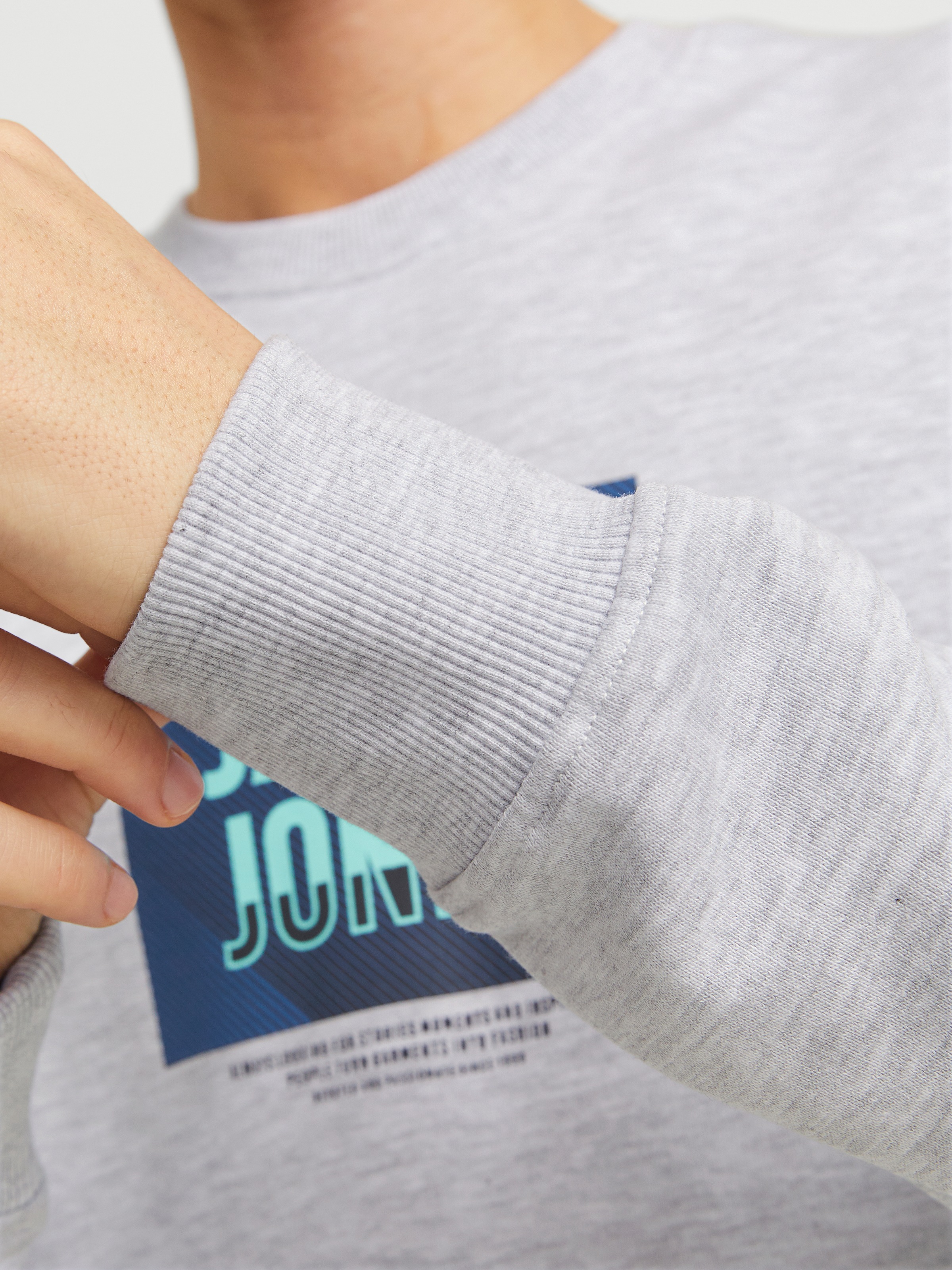 Jack & Jones Sweatshirt »JJHUDSON – Sweatshirt mit Print, Rundhals und Kapuze«, Print, modisch, regular fit, angeraute Sweatware, Rundhals
