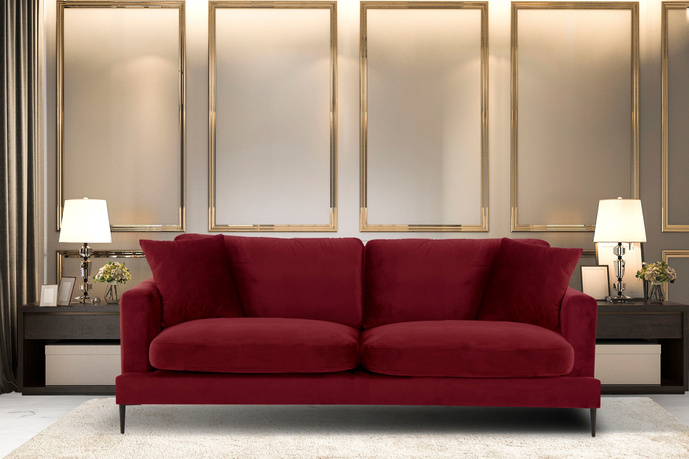 Home affaire 3-Sitzer »Cozy elegantes Designsofa, Maße B/T/H: 211/97/80 cm« günstig online kaufen