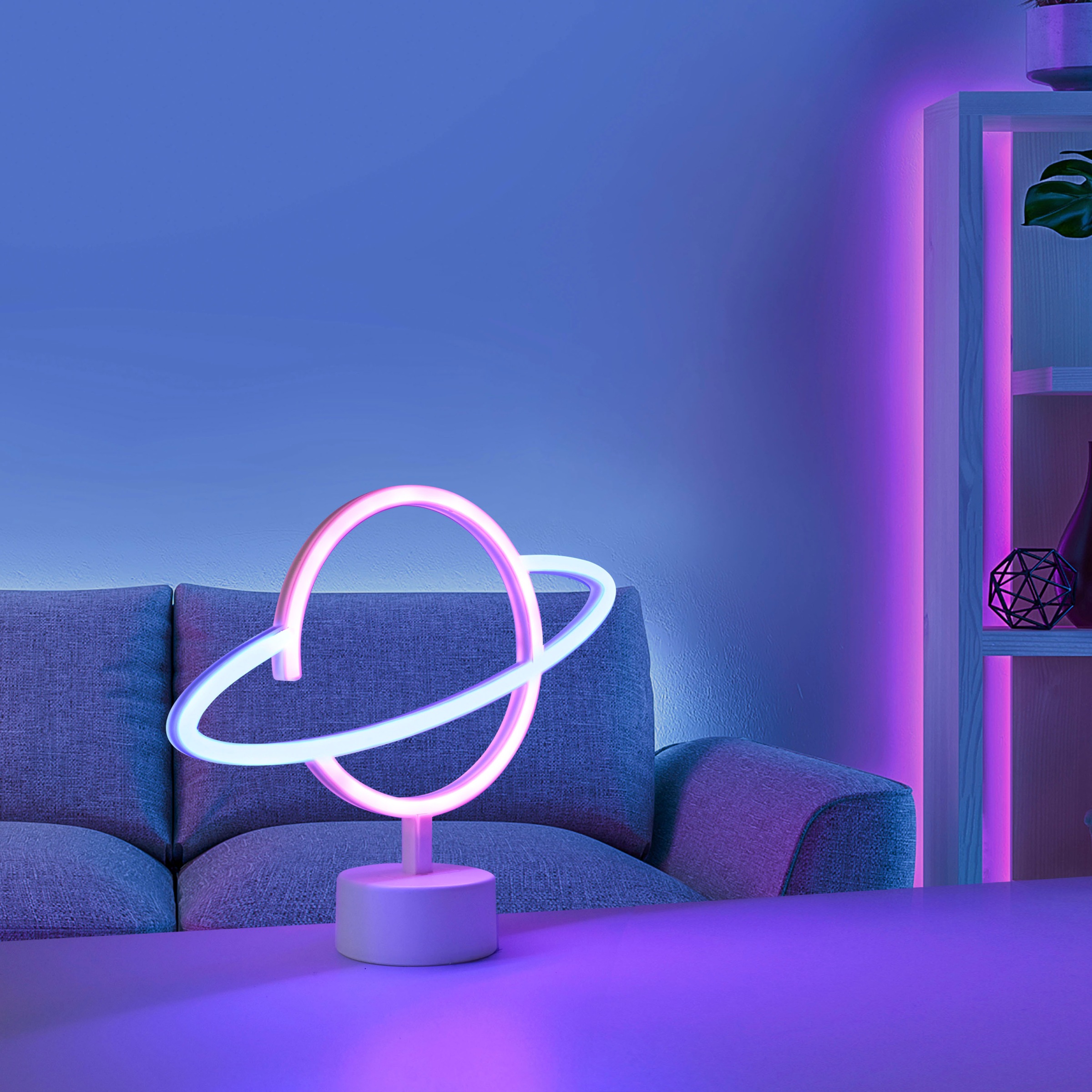 JUST LIGHT LED Wandleuchte »NEON-SATUR«, 1 flammig, Leuchtmittel LED-Board | LED fest integriert