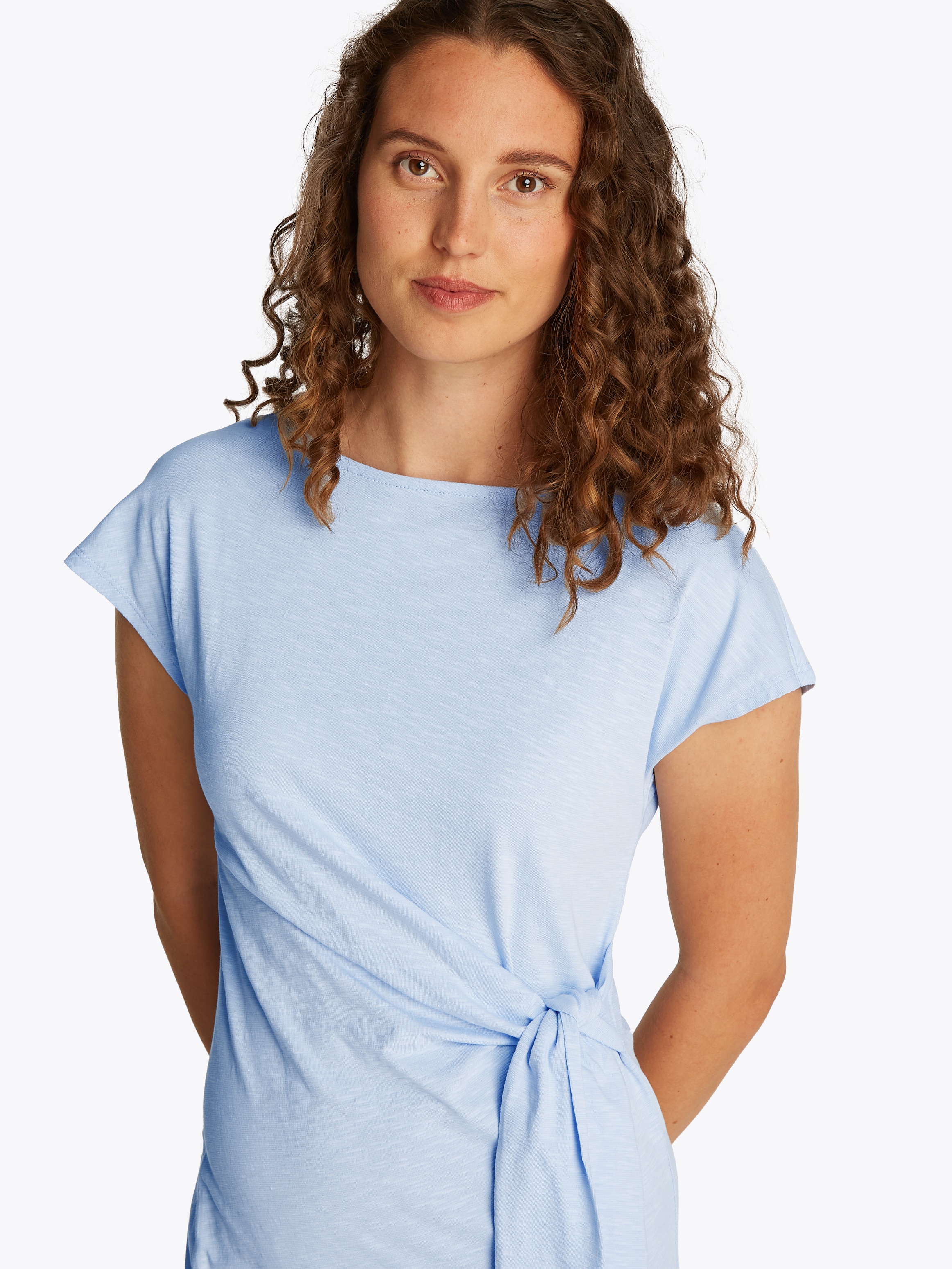 Tommy Hilfiger Midikleid »KNOT BOAT-NK MIDI DRESS SS«, mit Knotendetail