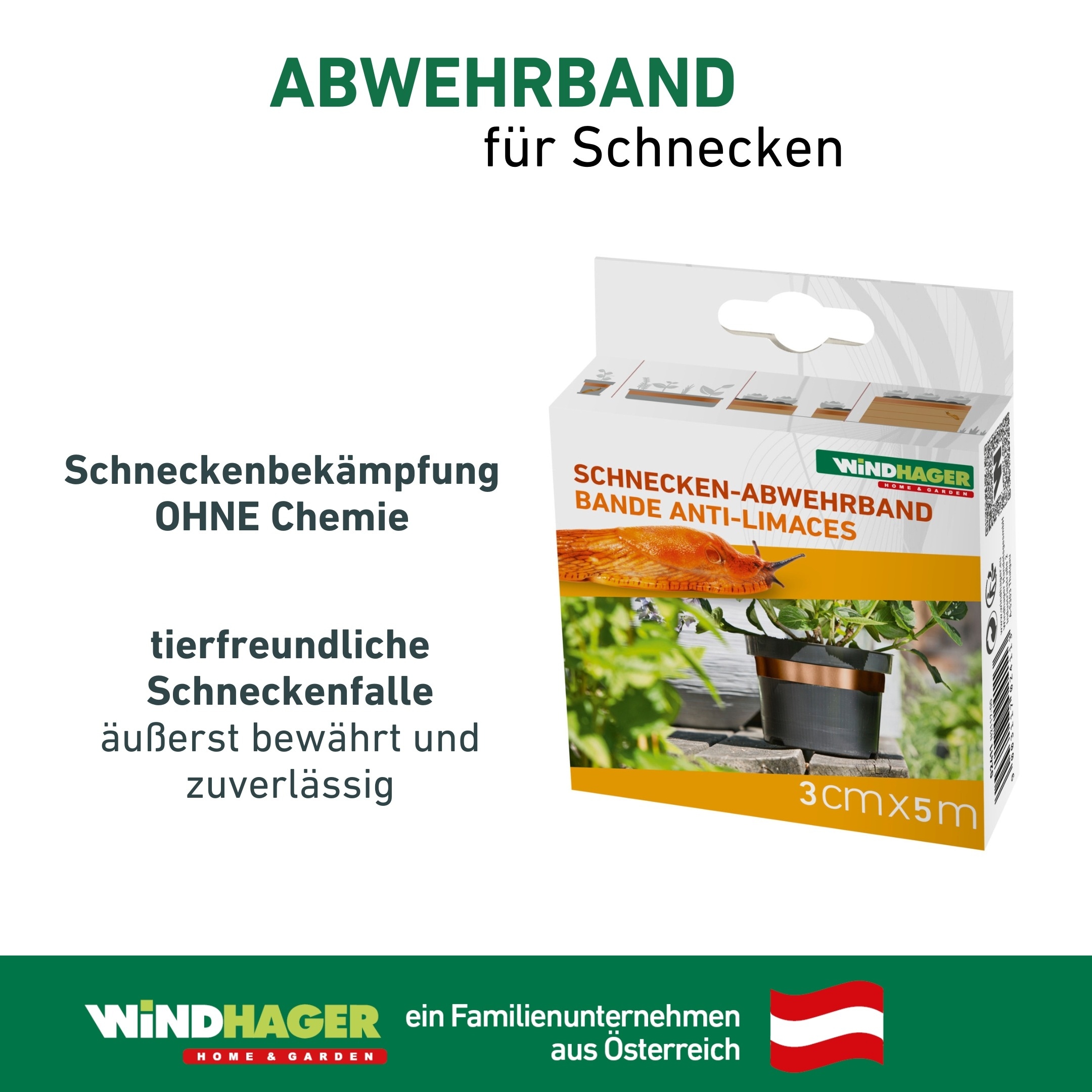 Windhager Schneckenkante »aus Kupfer, Schnecken Abwehrband für Hochbeete und Pflanztöpfe« Schneckenschutz Tape, erhältlich in 5 x 3 cm oder 5 cm x 6 m