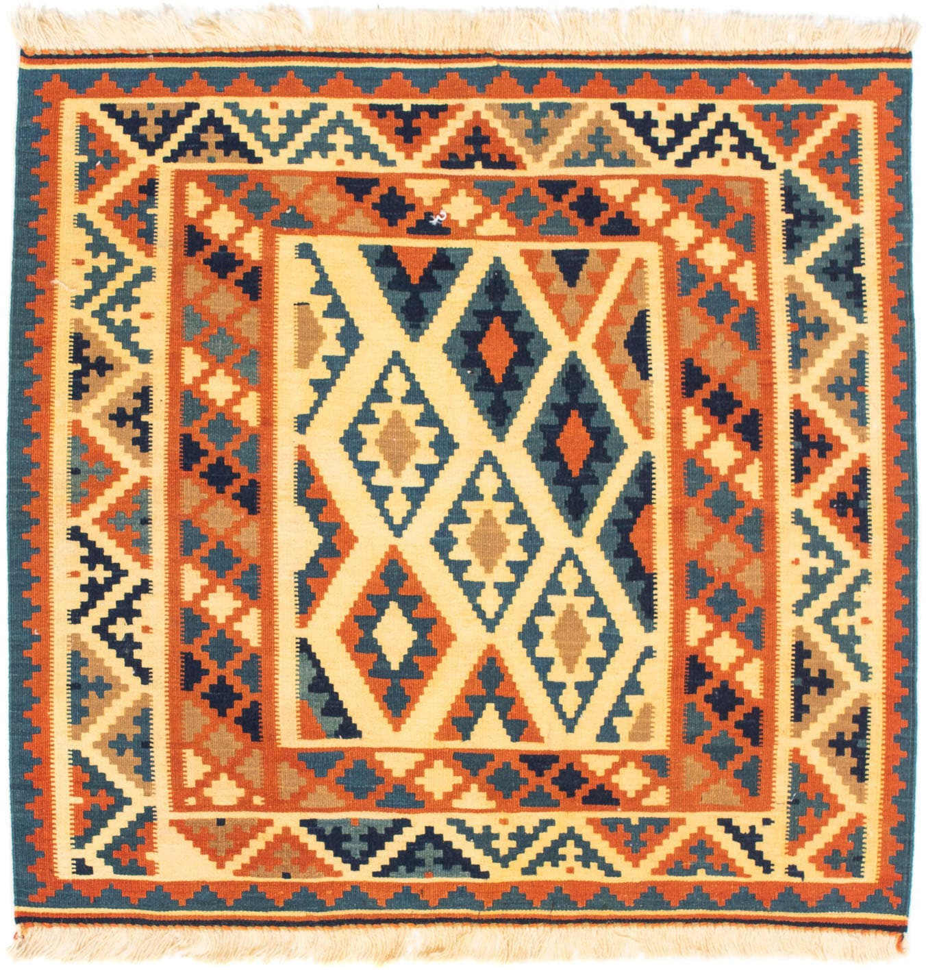 morgenland Wollteppich »Kelim - Oriental quadratisch - 101 x 99 cm - beige« günstig online kaufen