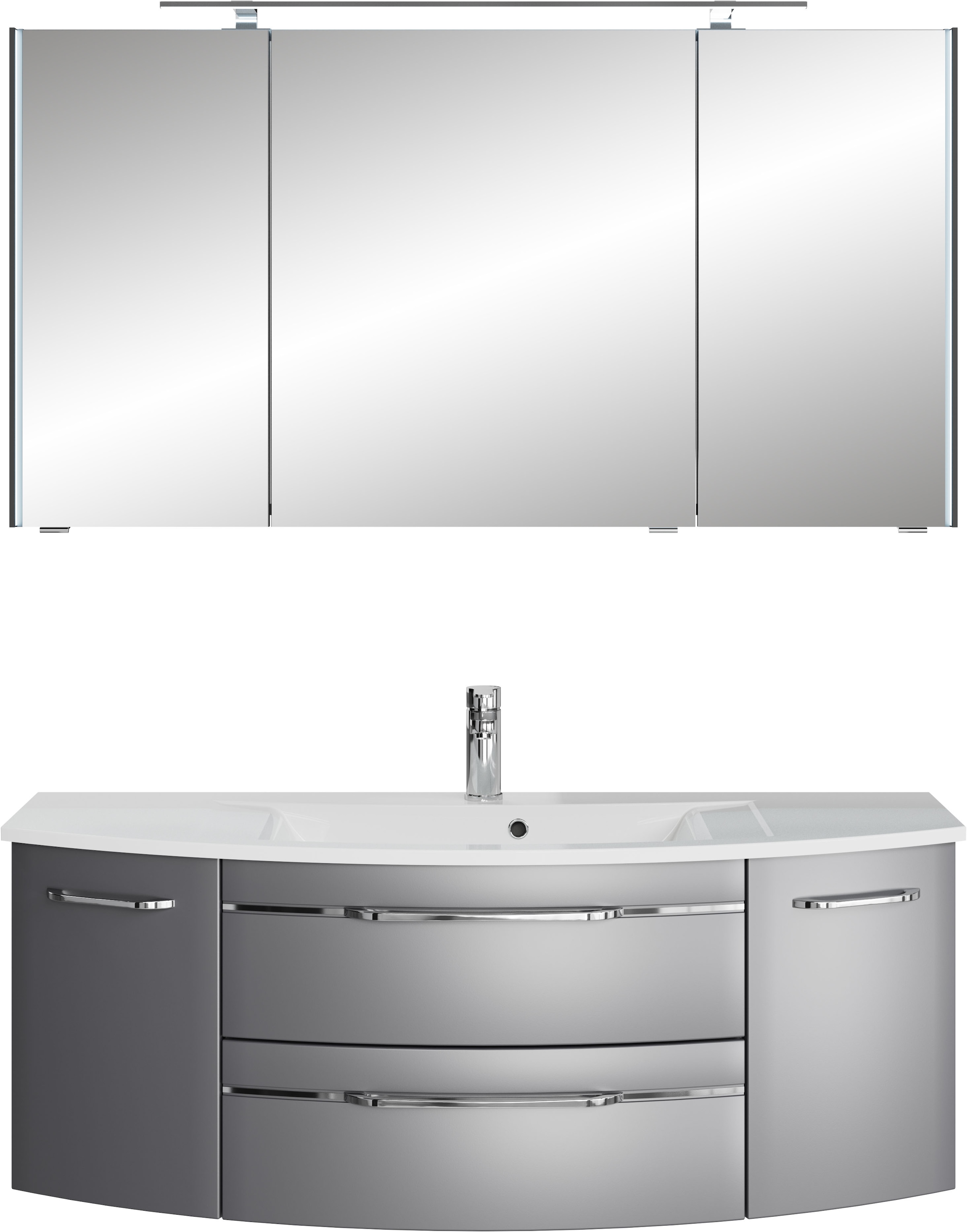 Saphir Badmöbel-Set »Serie 7045 2-teilig Mineralmarmor-Waschtisch mit LED-S günstig online kaufen