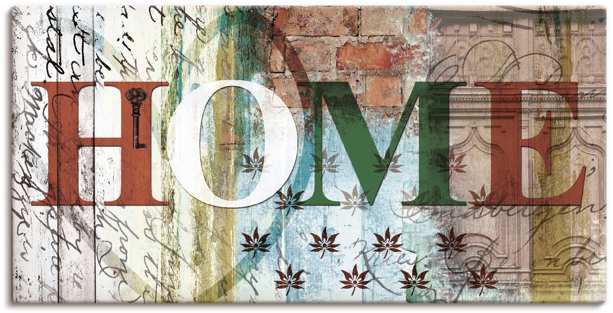 Artland Leinwandbild »Buntes zu Hause in taktvollen Farben« Sprüche & Texte günstig online kaufen