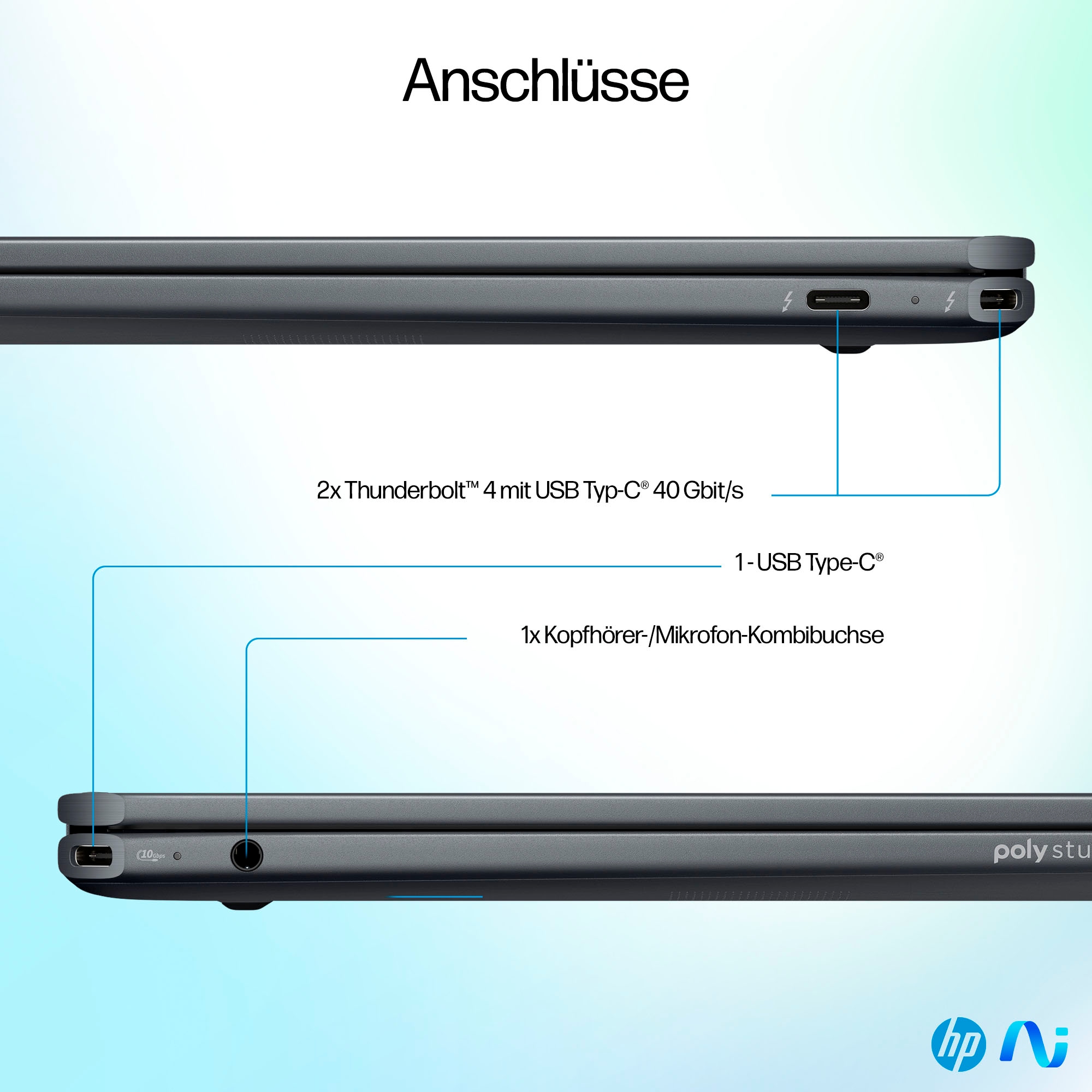 HP Convertible Notebook »OmniBook Ultra Flip 14-fh0091ng«, 35,6 cm, / 14 Zoll, Intel, Core Ultra 9, ARC, 1000 GB SSD