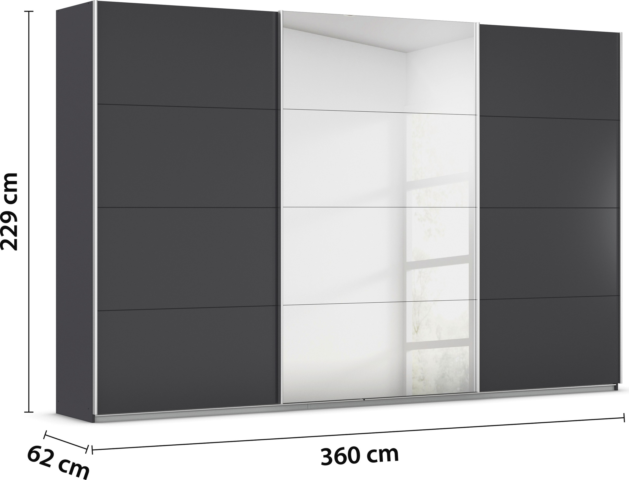 rauch Schwebetürenschrank »Kleiderschrank Schrank Garderobe AGORDO«, Top Innenausstattung, in 4 Breiten und 2 Höhen MADE IN GERMANY