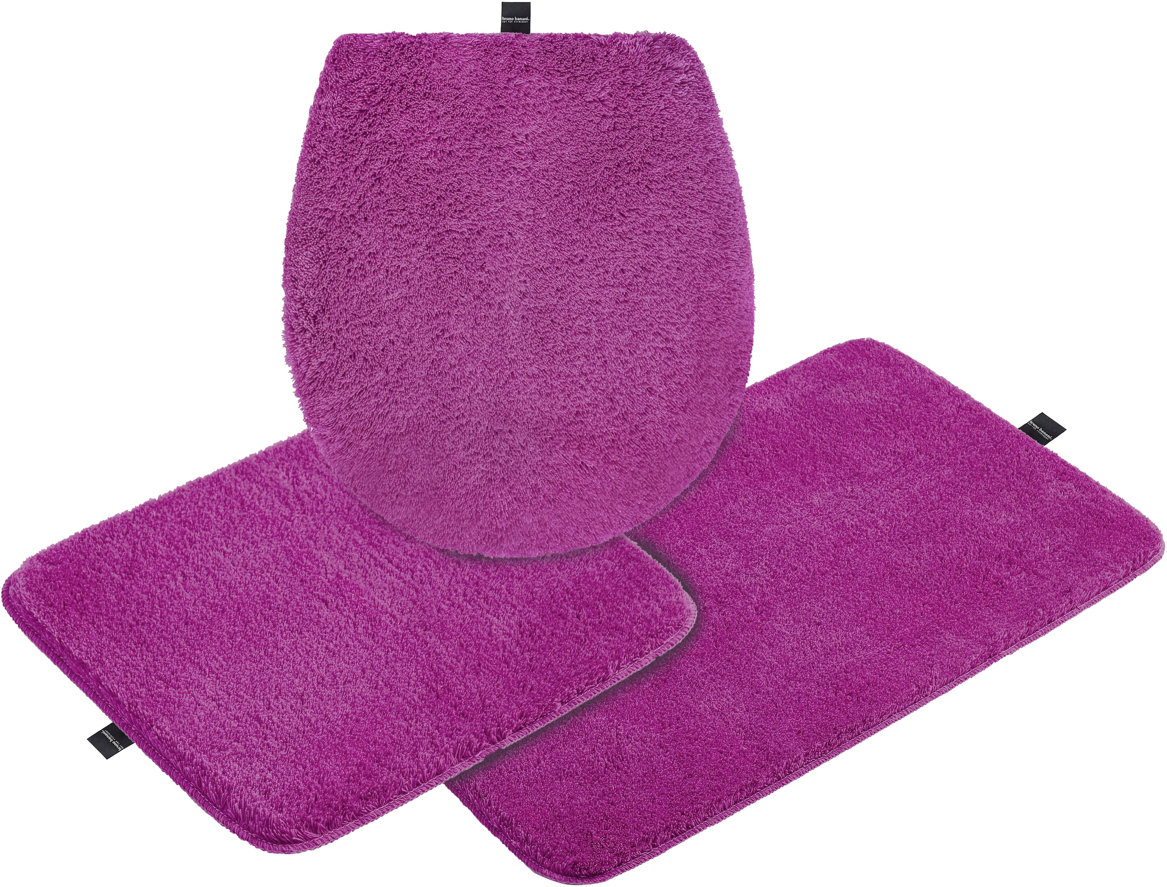 Bruno Banani Badematte »Lana, Badvorleger, Badezimmer Teppich«, rutschhemmend beschichtet, fußbodenheizungsgeeignet-schnell trocknend-strapazierfähig, Badteppich, Badematten, unifarben, auch als 3 teiliges Set & rund