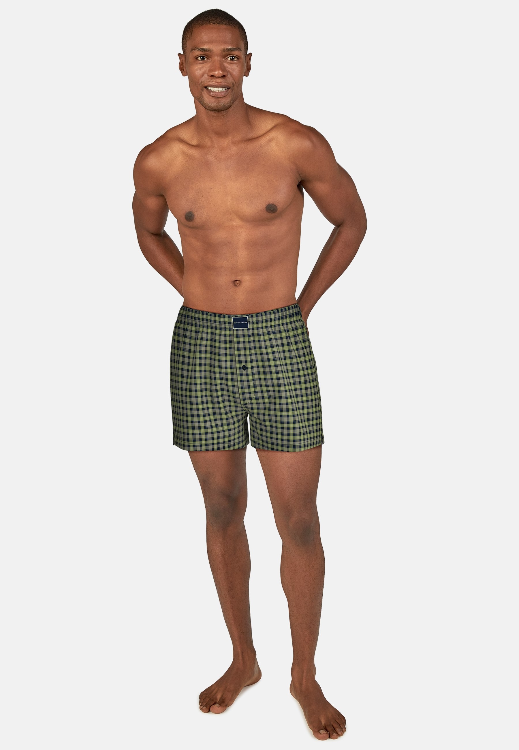 TOM TAILOR Webboxer, (2 St.), mit coolem Karo-Muster