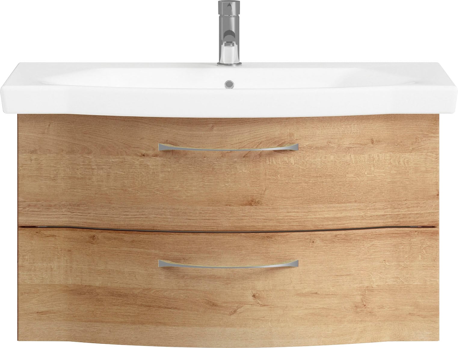Saphir Badmöbel-Set »6005 Sprint 3-teilig, Keramik-Waschtisch mit LED-Spiegelschrank«, (4 St.), Unterschrank, inkl. Türdämpfer, 4 Türen, 3 Schubladen, Bad-Set