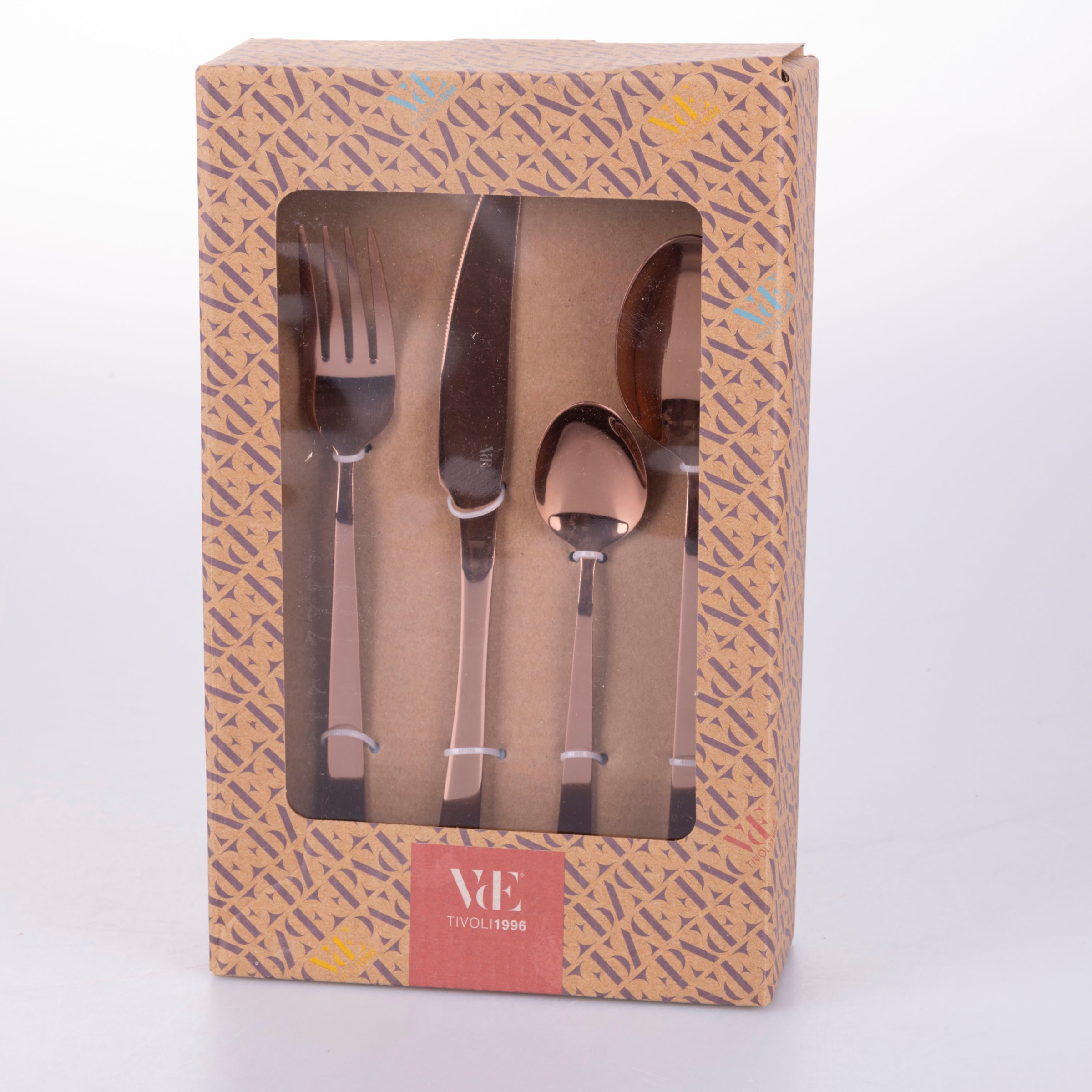 Villa d'Este Besteck-Set »Cut«, (Set, 24 tlg.), Essbesteck-Set, poliert