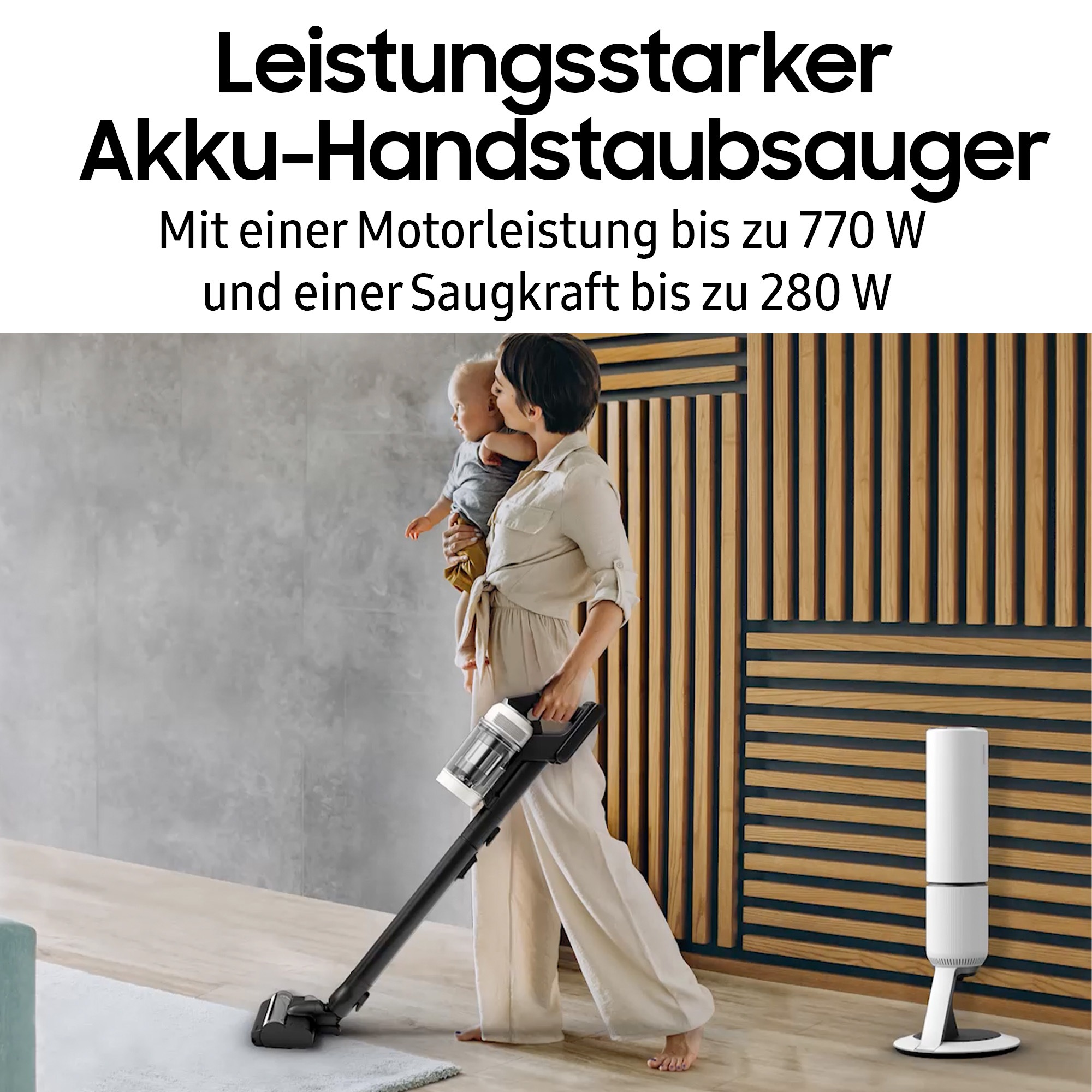 Samsung Akku-Handstaubsauger »BESPOKE AI Jet 280W Akku+ Wet & Clean, VS80F28EGS/WD«