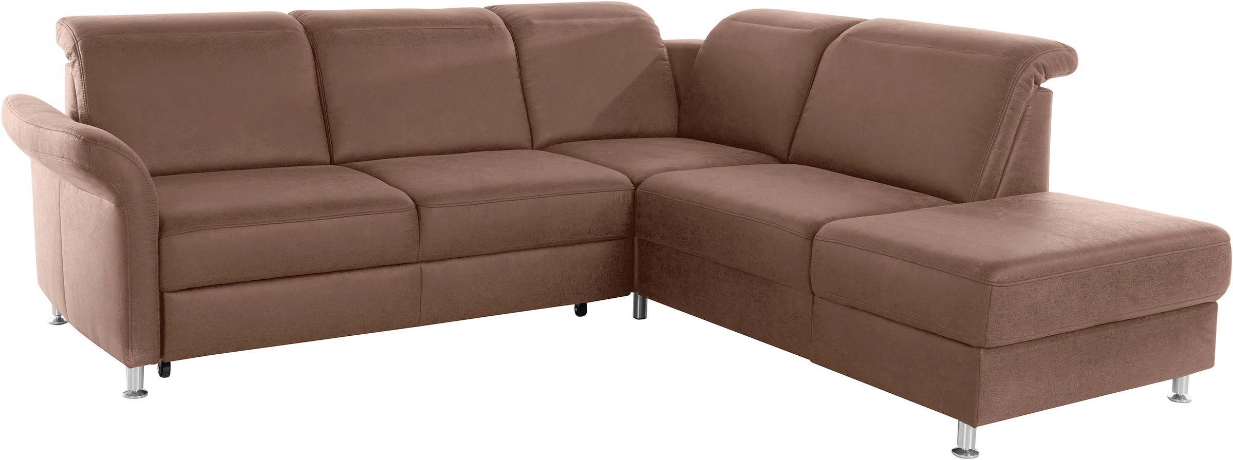 sit&more Ecksofa »Darwin L-Form«, inklusive Federkern, wahlweise mit Kopfteilverstellung, Bettfunktion
