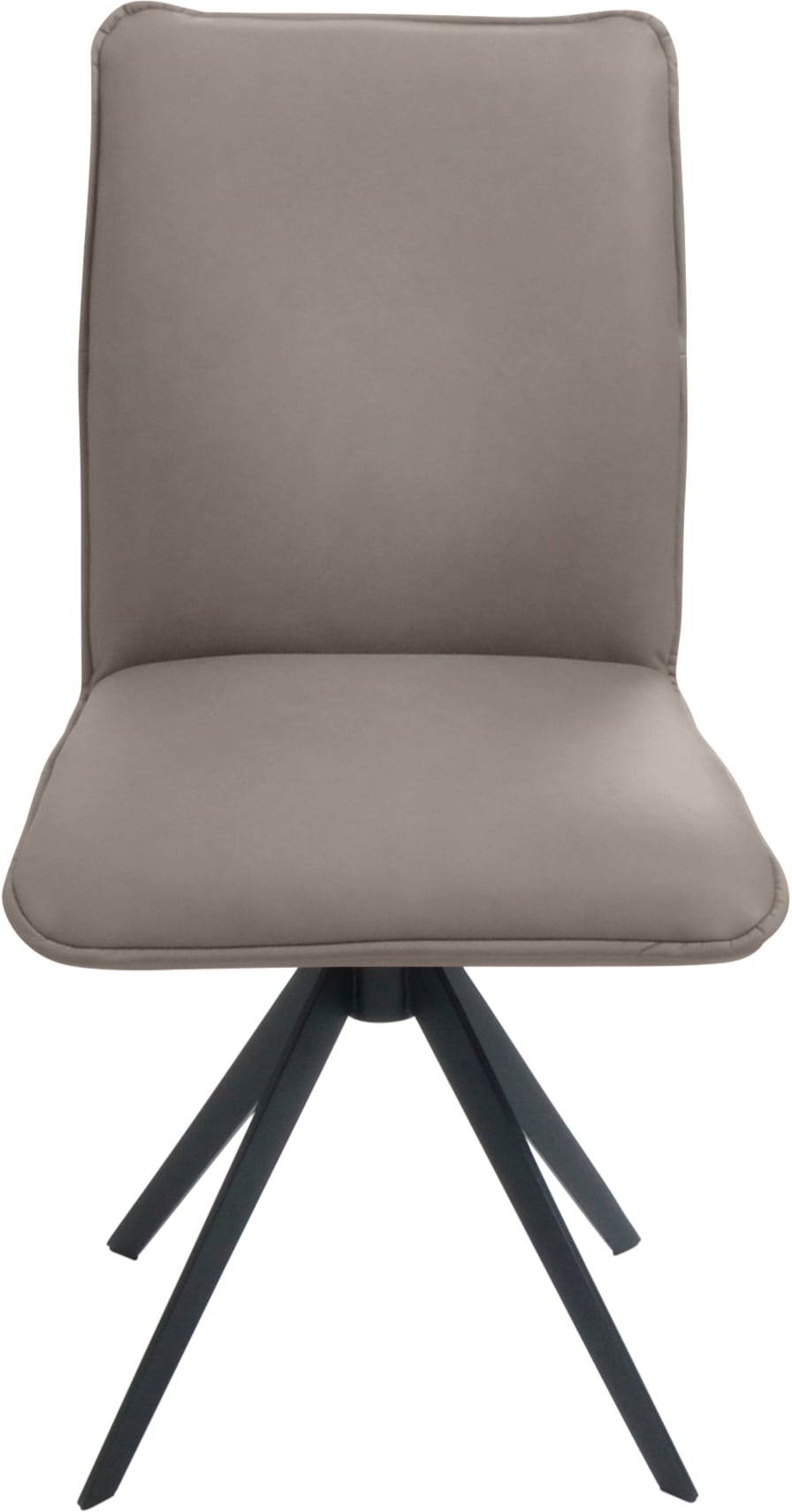 K+W Komfort & Wohnen Drehstuhl, Leder, Blitzdrehkreuz und Rückholfunktion, dekorativer 12mm Biese