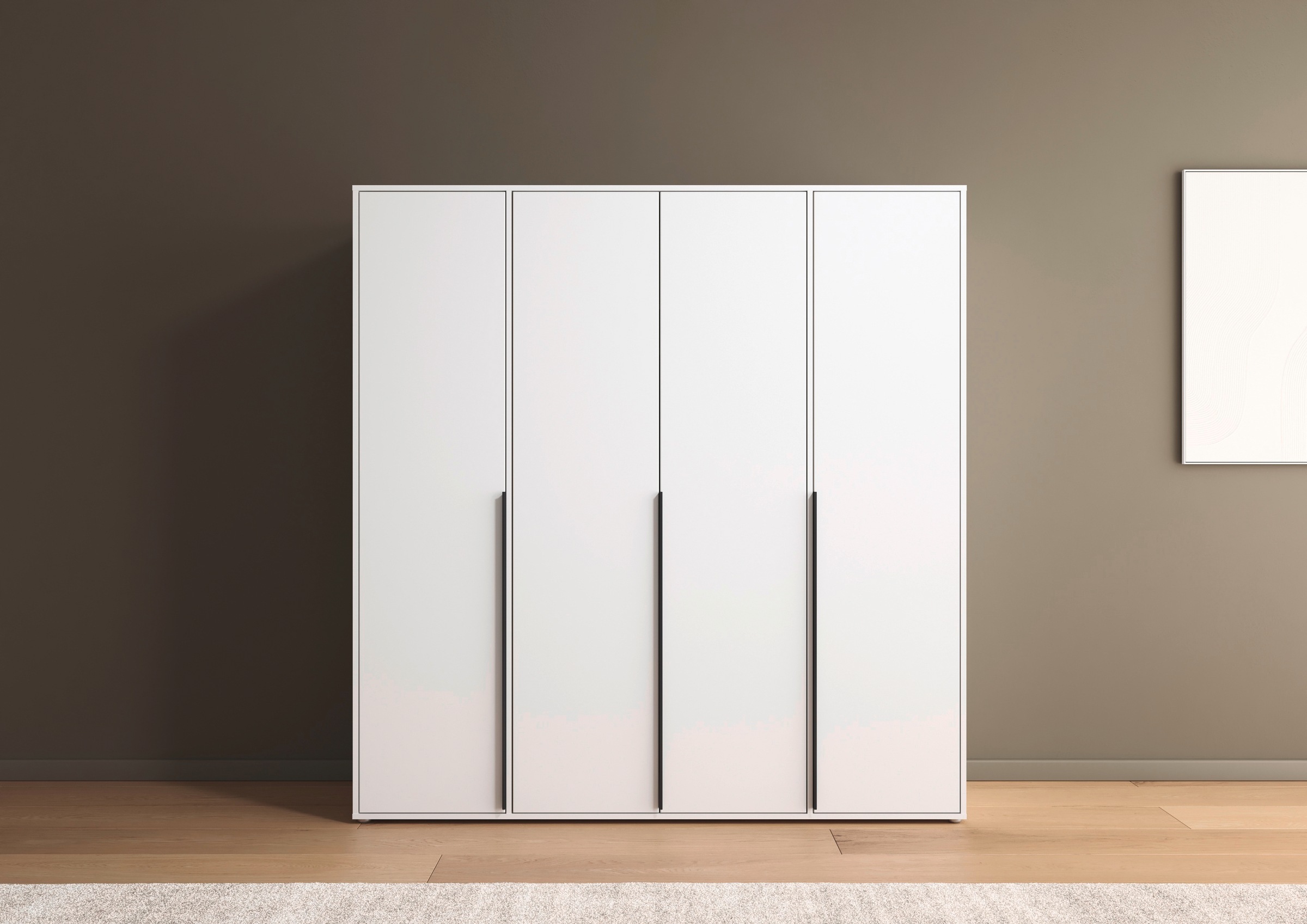 rauch Drehtürenschrank »Kleiderschrank Schrank Garderobe Wäscheschrank NAGATA viel Stauraum«, (in 3 verschiedenen Ausstattungen BASIC/CLASSIC/PREMIUM), mit modernen Stangengriffen in Graumetallic TOPSELLER MADE IN GERMANY