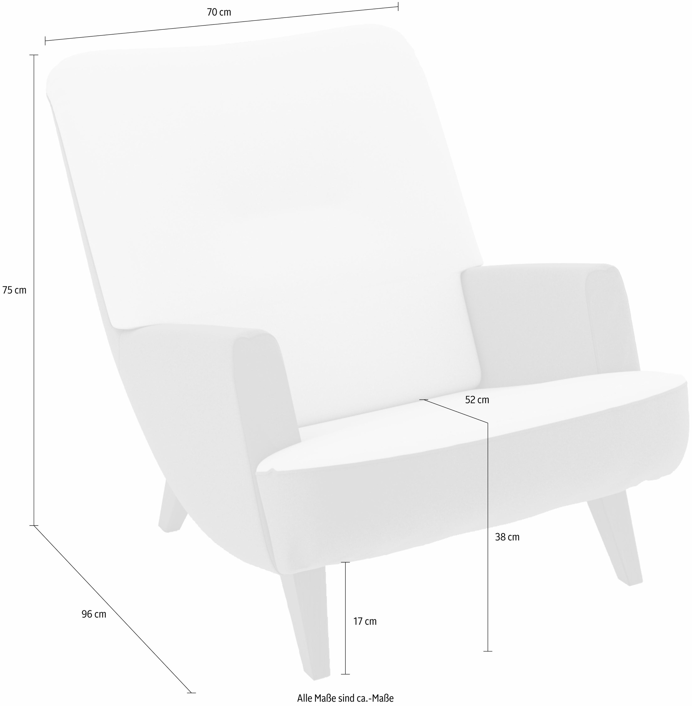 Max Winzer® Loungesessel »build-a-chair Borano außergewöhnlicher Sessel, tolle Farbkombinationen«, modern im Retrolook, zum Selbstgestalten