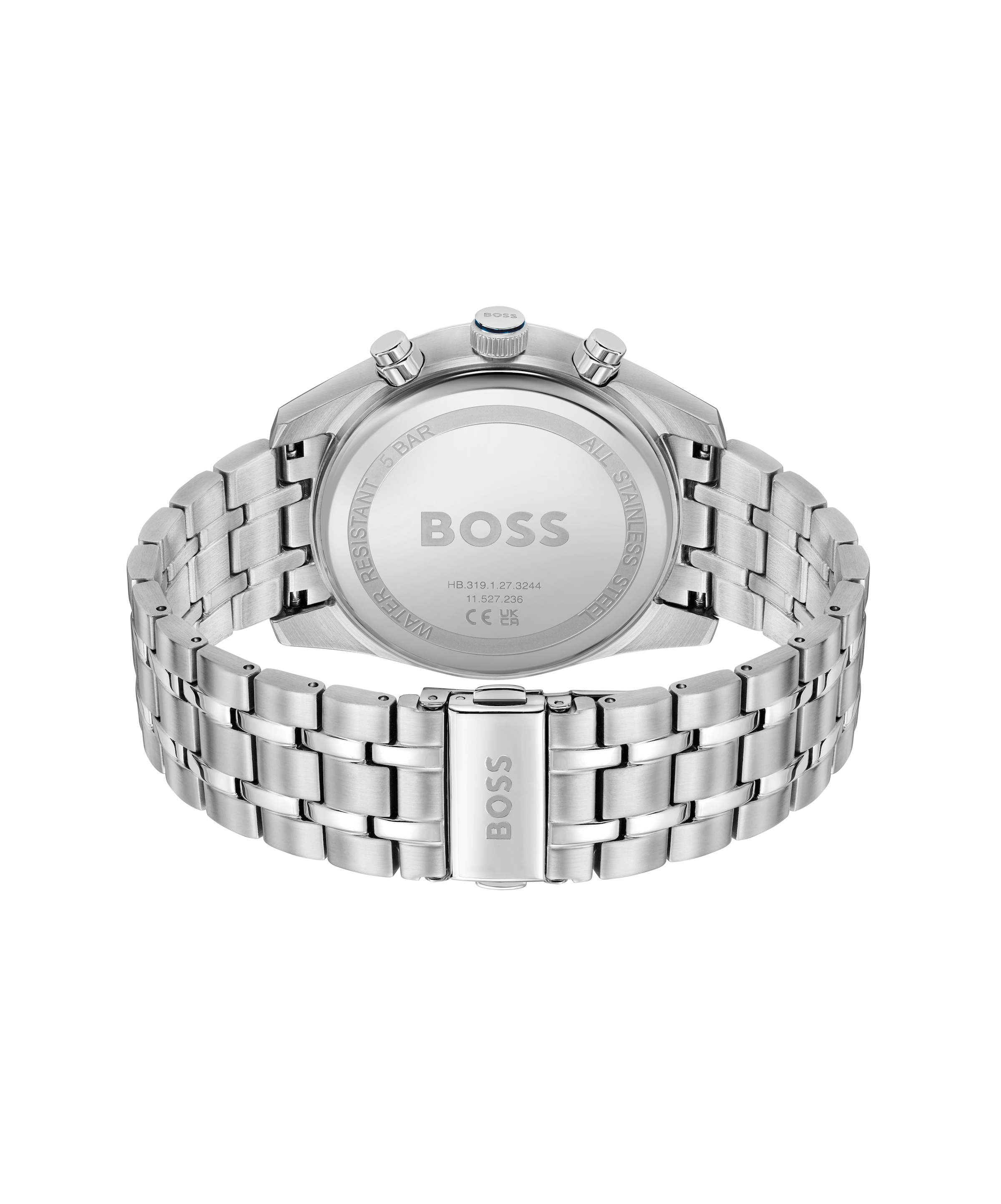 BOSS Chronograph »SKYTRAVELLER« Quarzuhr, Armbanduhr, Herrenuhr, Edelstahlarmband, analog, Tag