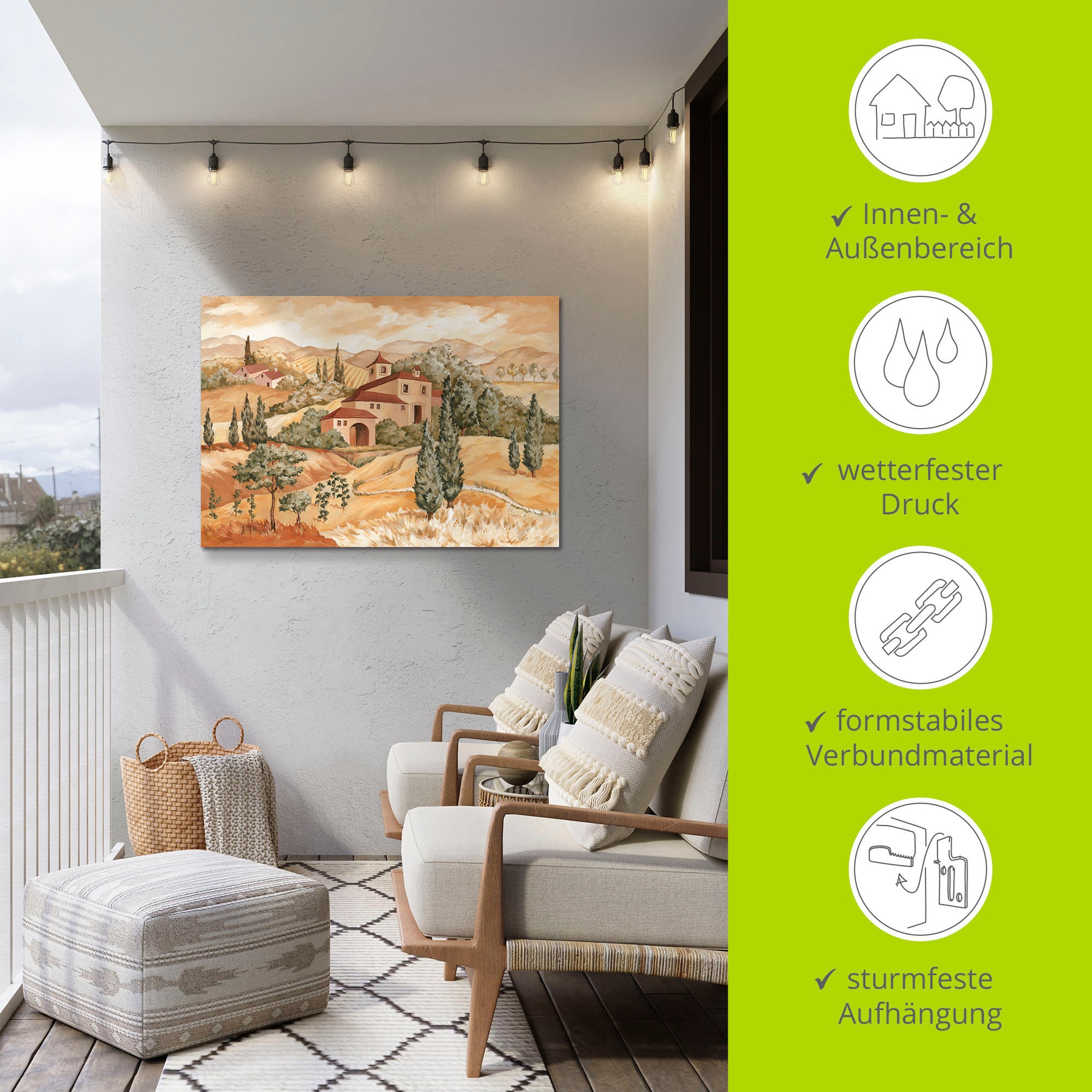 Artland Wandbild »Landschaft IV«, Europa, (1 St.), als Alubild, Outdoorbild, Leinwandbild in verschied. Größen