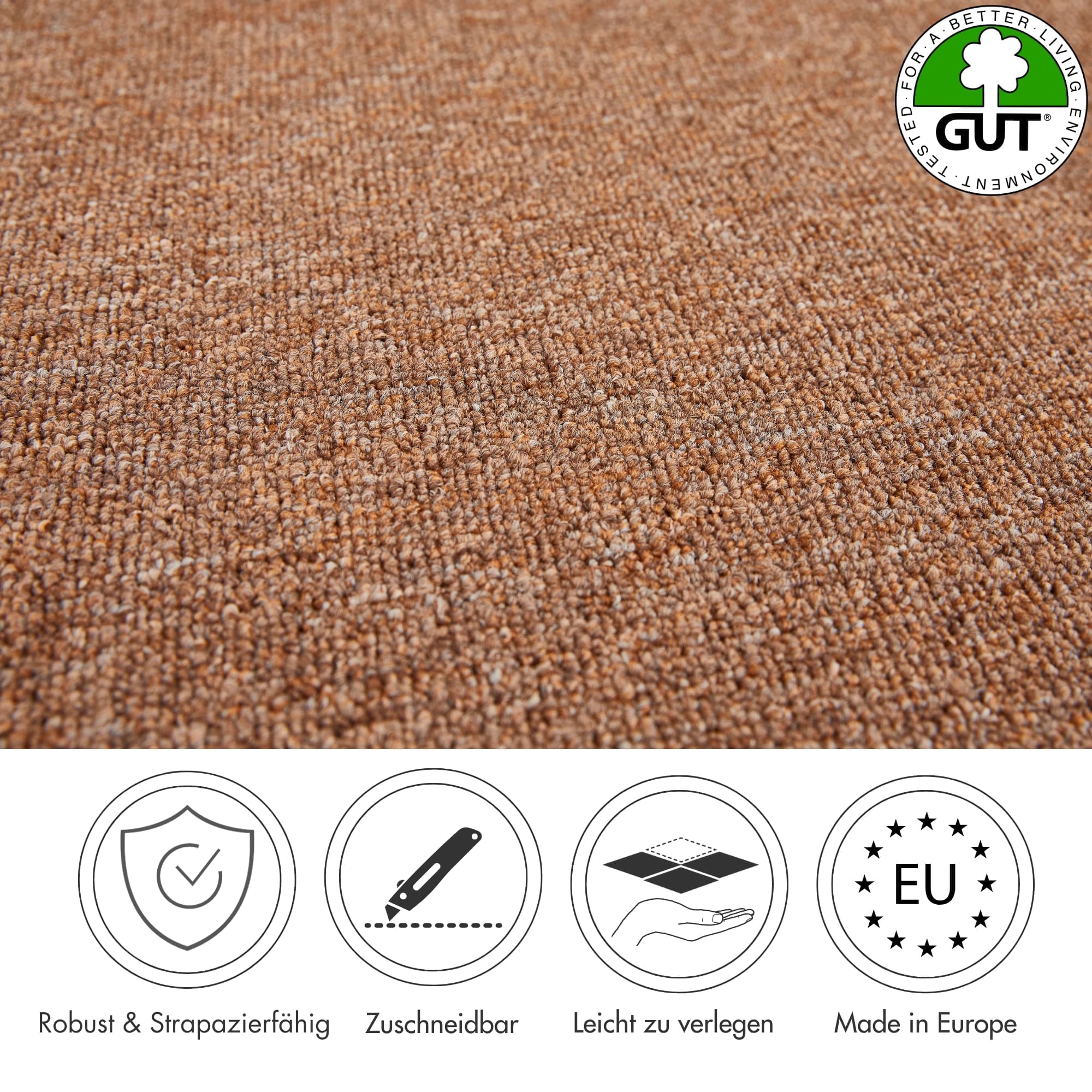 Andiamo Teppichboden »Barbara, Feinschlinge, Made in Netherlands«, rechteckig, 4,5 mm Höhe, meliert, Breite 200 oder 400 cm, strapazierfähig, pflegeleicht