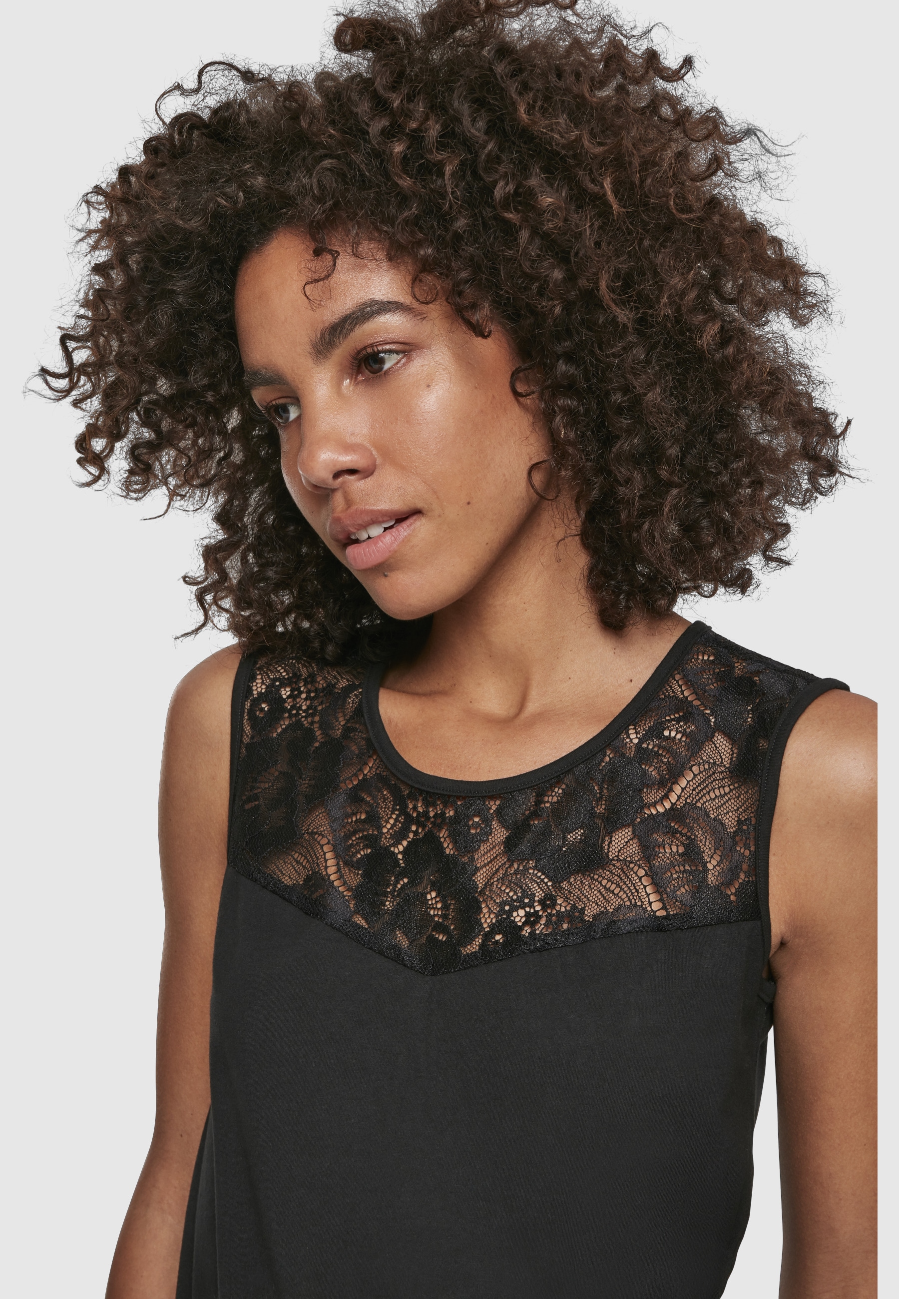 URBAN CLASSICS Jumpsuit »Urban Classics Damen Ladies Lace Block Jumpsuit« 1 Stk.
