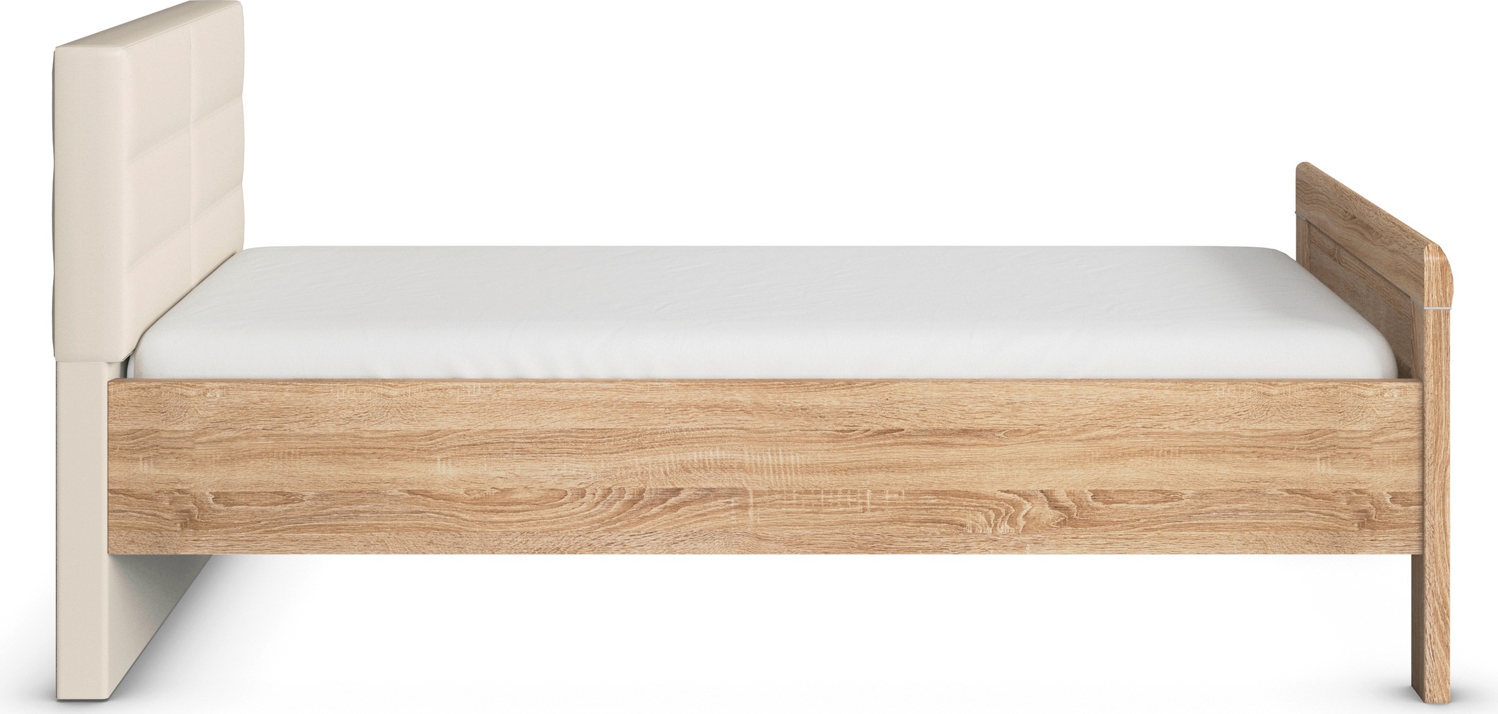 rauch Bett »Bett Einzelbett Stollenbett EVELYN«, in Komforthöhe mit Polsterkopfteil in elegantem Stil MADE IN GERMANY