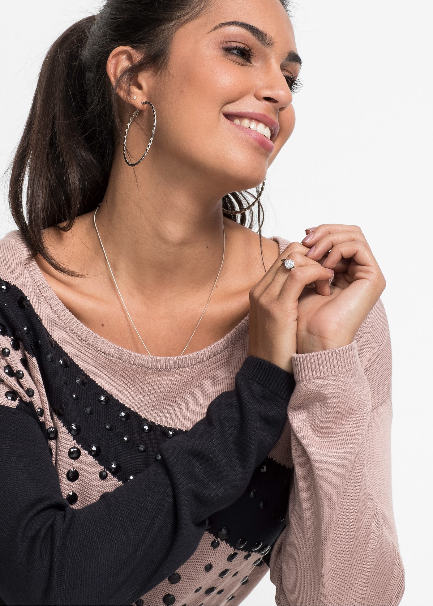 bonprix Longpullover »Longpullover mit Applikation« Longpullover mit Applikation