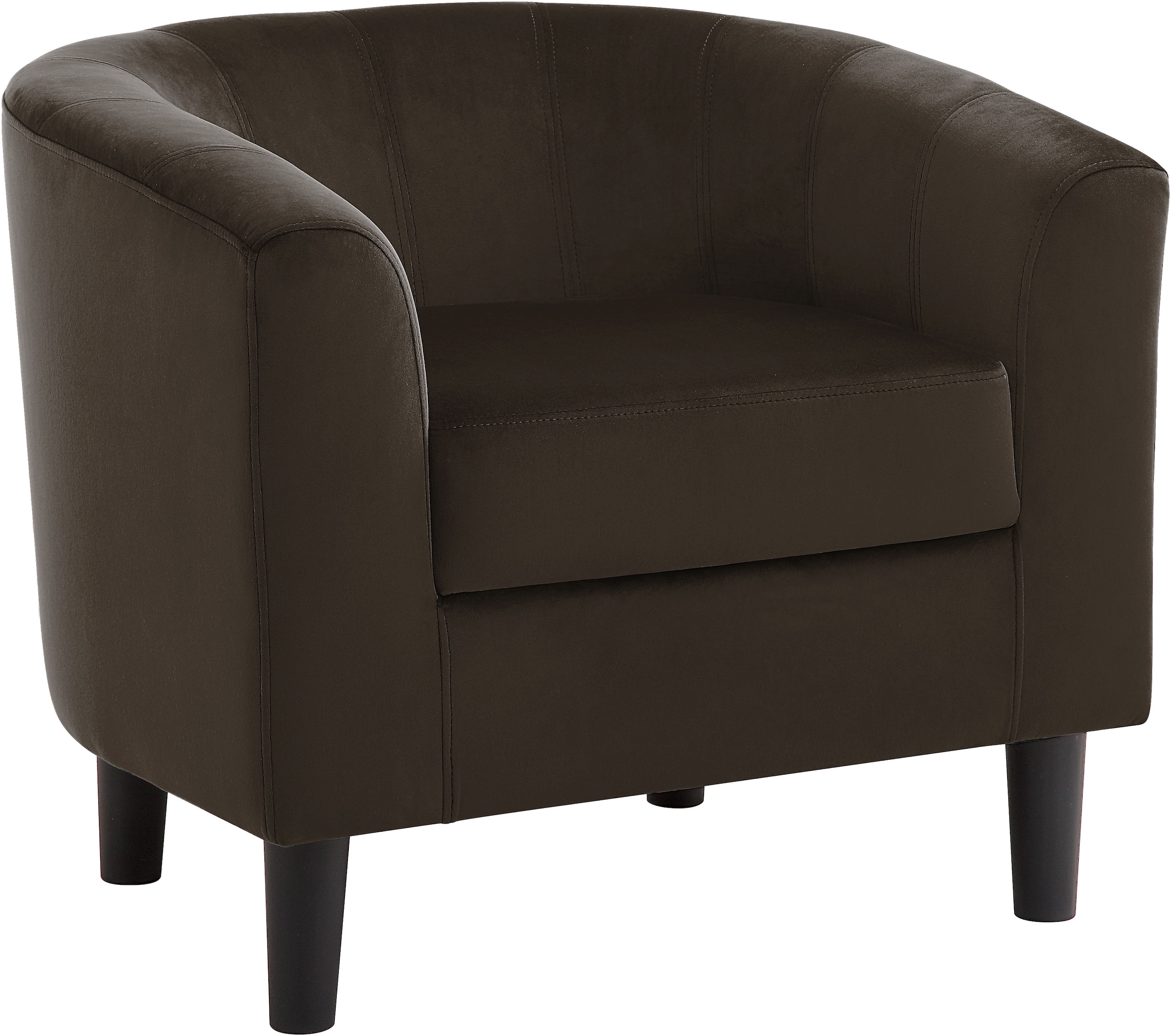 ATLANTIC home collection Sessel »Carlos«, Cocktailsessel, Loungesessel mit Samtstoff und Federkern
