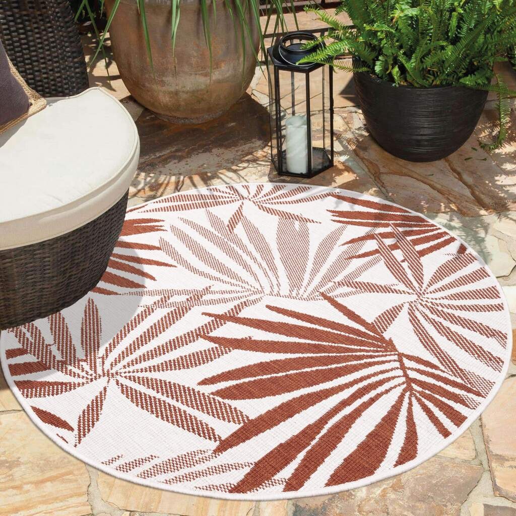 Carpet City Outdoorteppich »DUO RUG 5771«, rund, 5 mm Höhe, Wendeteppich We günstig online kaufen