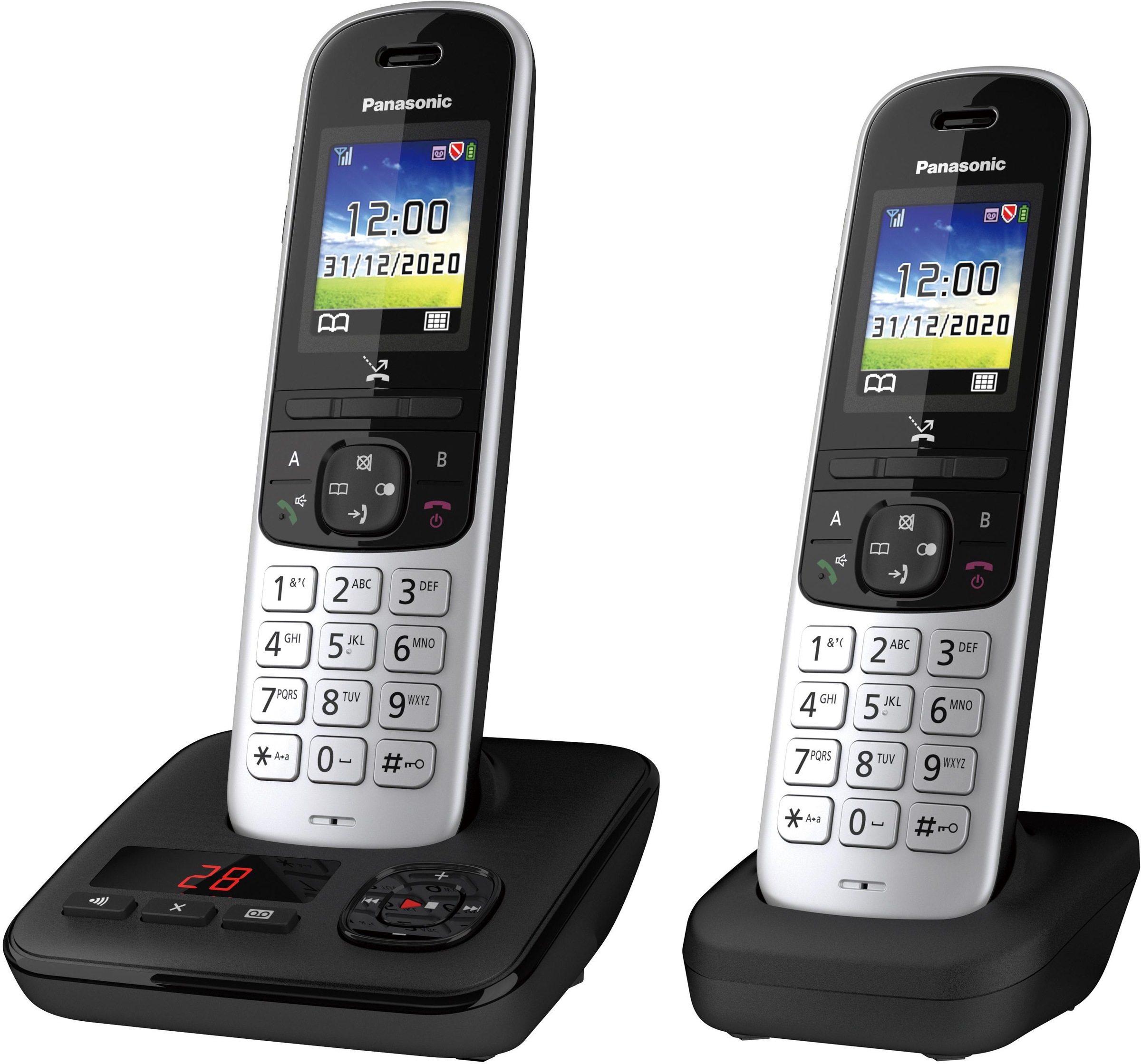 Panasonic Schnurloses DECT-Telefon »KX-TGH722 Duo«, (Mobilteile: 2), mit Anrufbeantworter