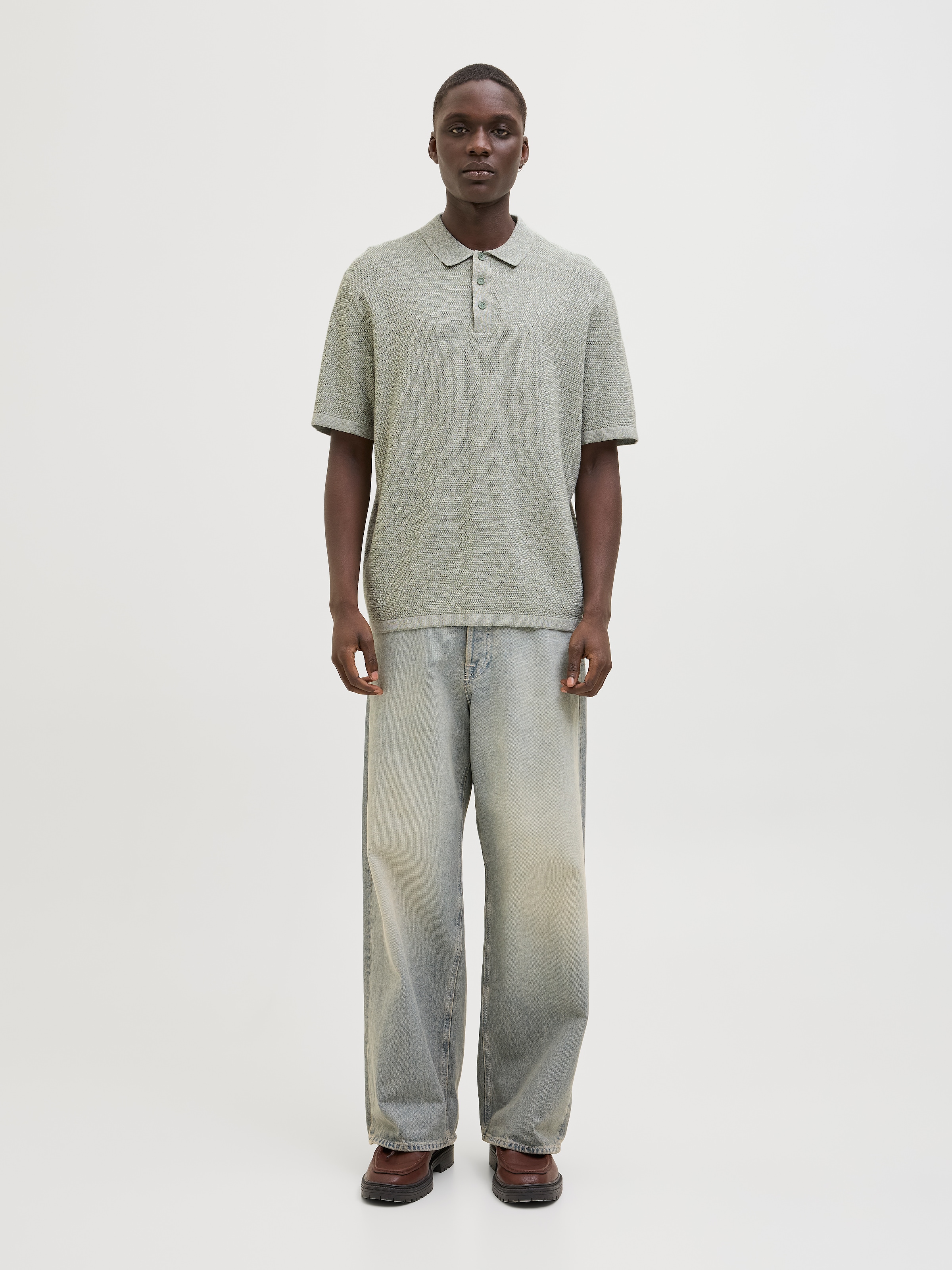 Jack & Jones Kurzarmpullover »JJEGEORGE KNIT POLO SS SN«, mit Polo Kragen