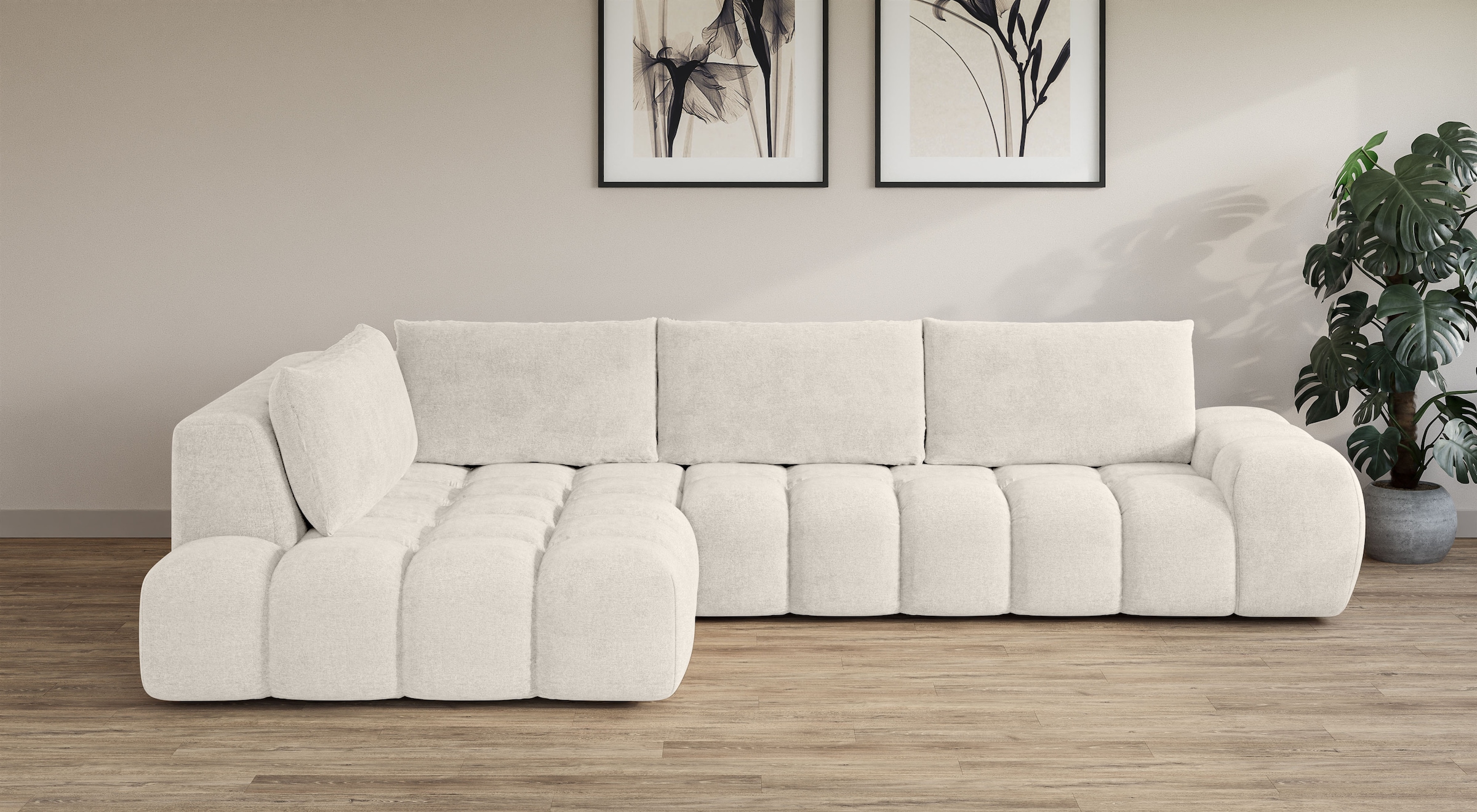 OTTO home Ecksofa »AZITA L-Form, XXL 352 cm Designsofa in Bubble-Opitk« los günstig online kaufen
