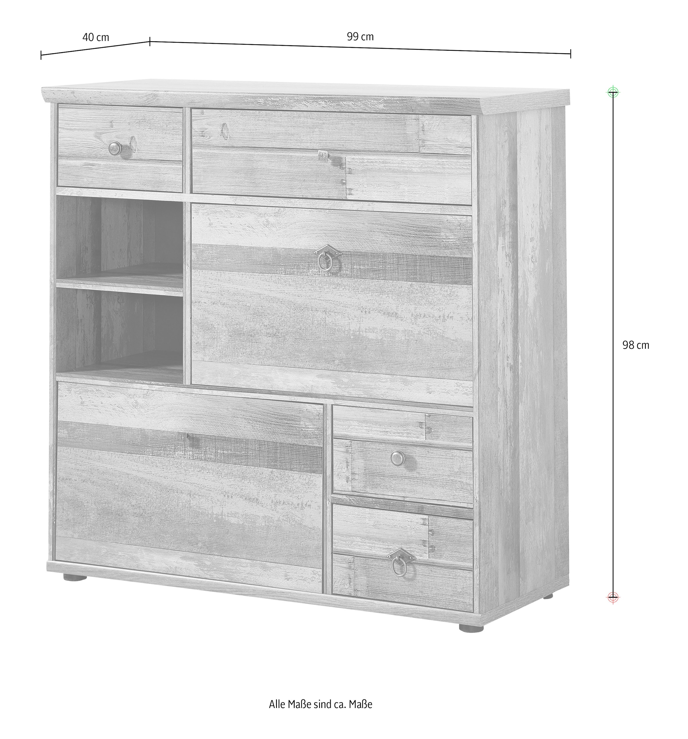 Innostyle Schuhschrank »BONANZA« 1 Stk. tlg. 2 Klappen, 8 Fächer, 4Schübe, Softclose, ABS Kanten