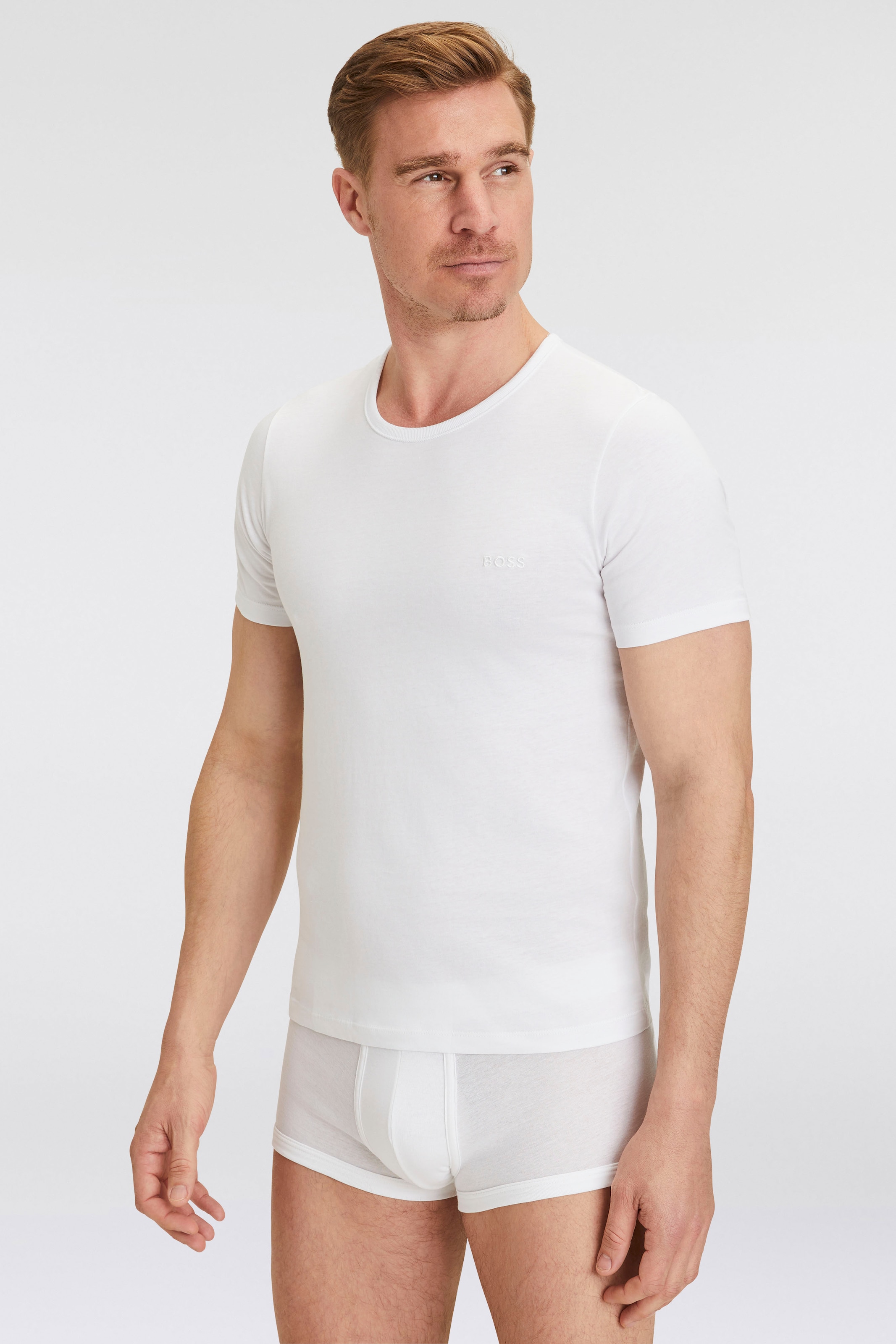 BOSS T-Shirt »Rundhals BOSS ONE x David Beckham«, (Packung, 3 tlg., 3er-Pack), mit dezentem BOSS Logo-Print