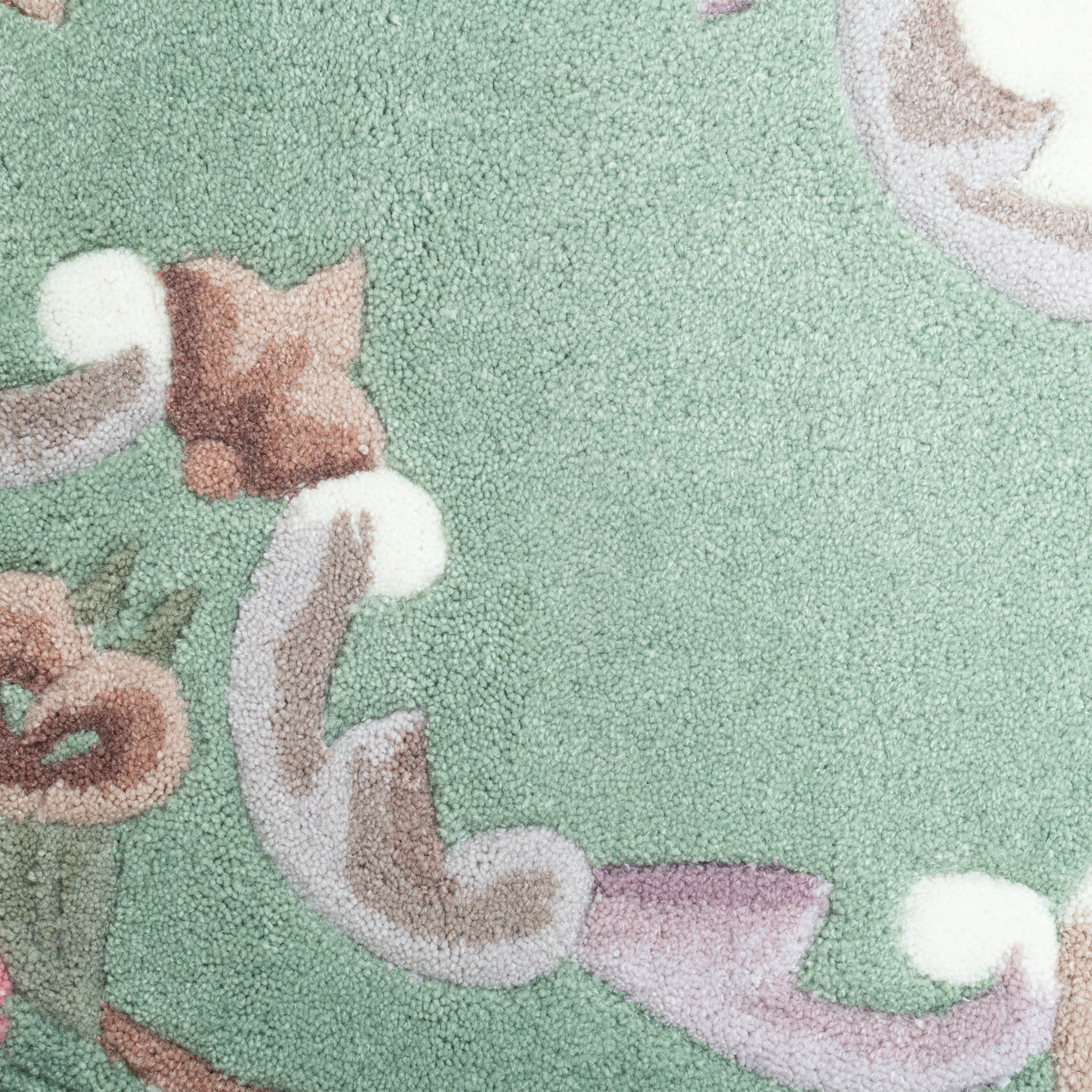 THEKO Teppich »Ming« oval 14 mm Höhe handgefertigt, Pastell-Farben, florales Design, Wohnzimmer